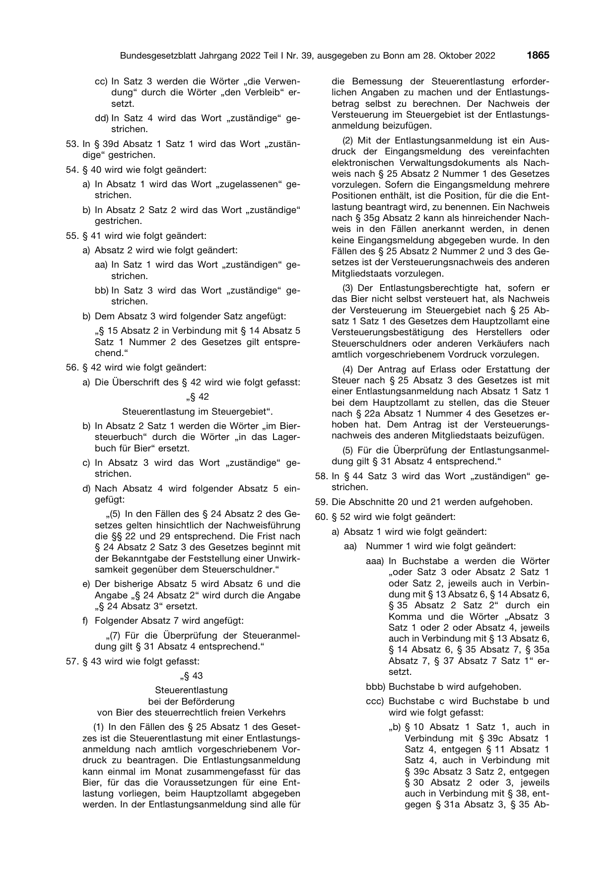 BGBl. 2022, Seite 1865 — Originalseite als Abbildung