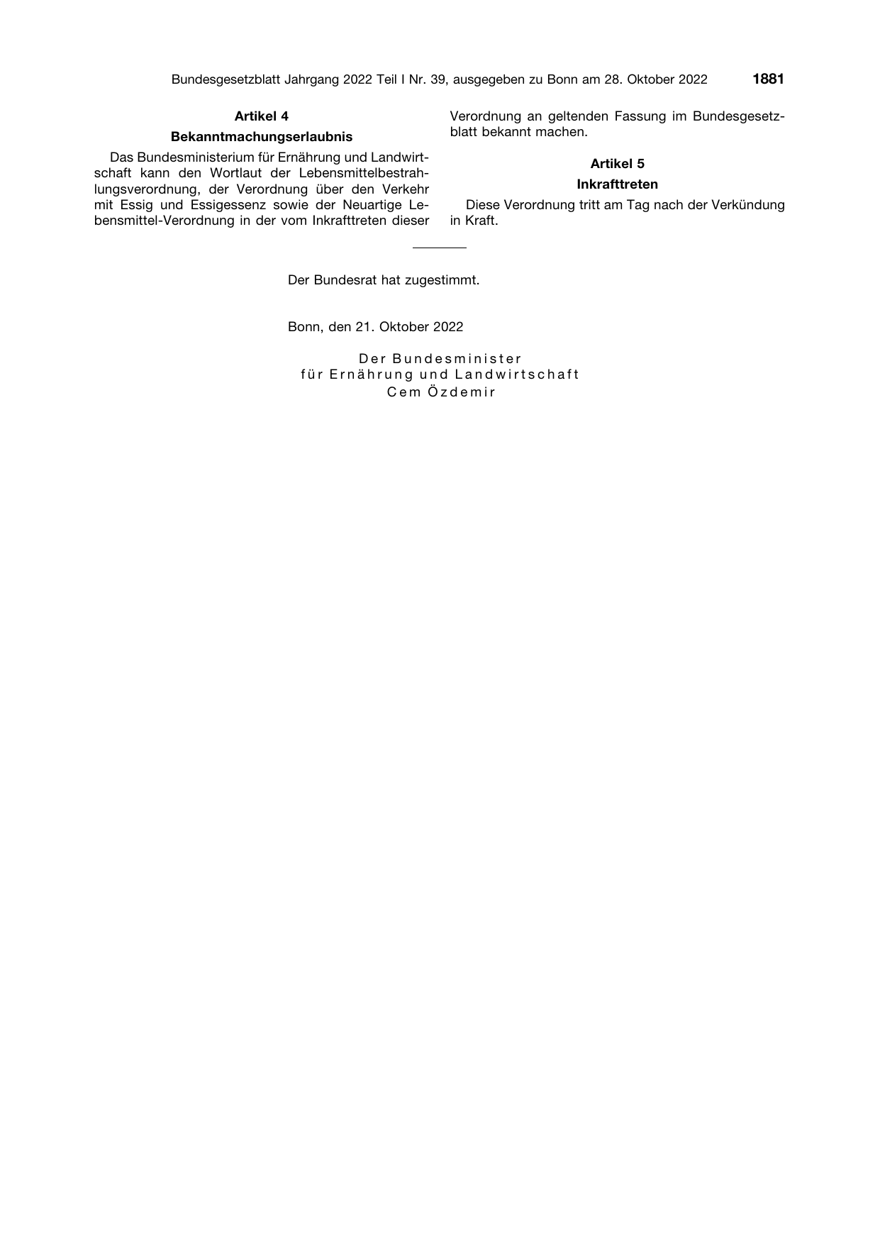 BGBl. 2022, Seite 1881 — Originalseite als Abbildung