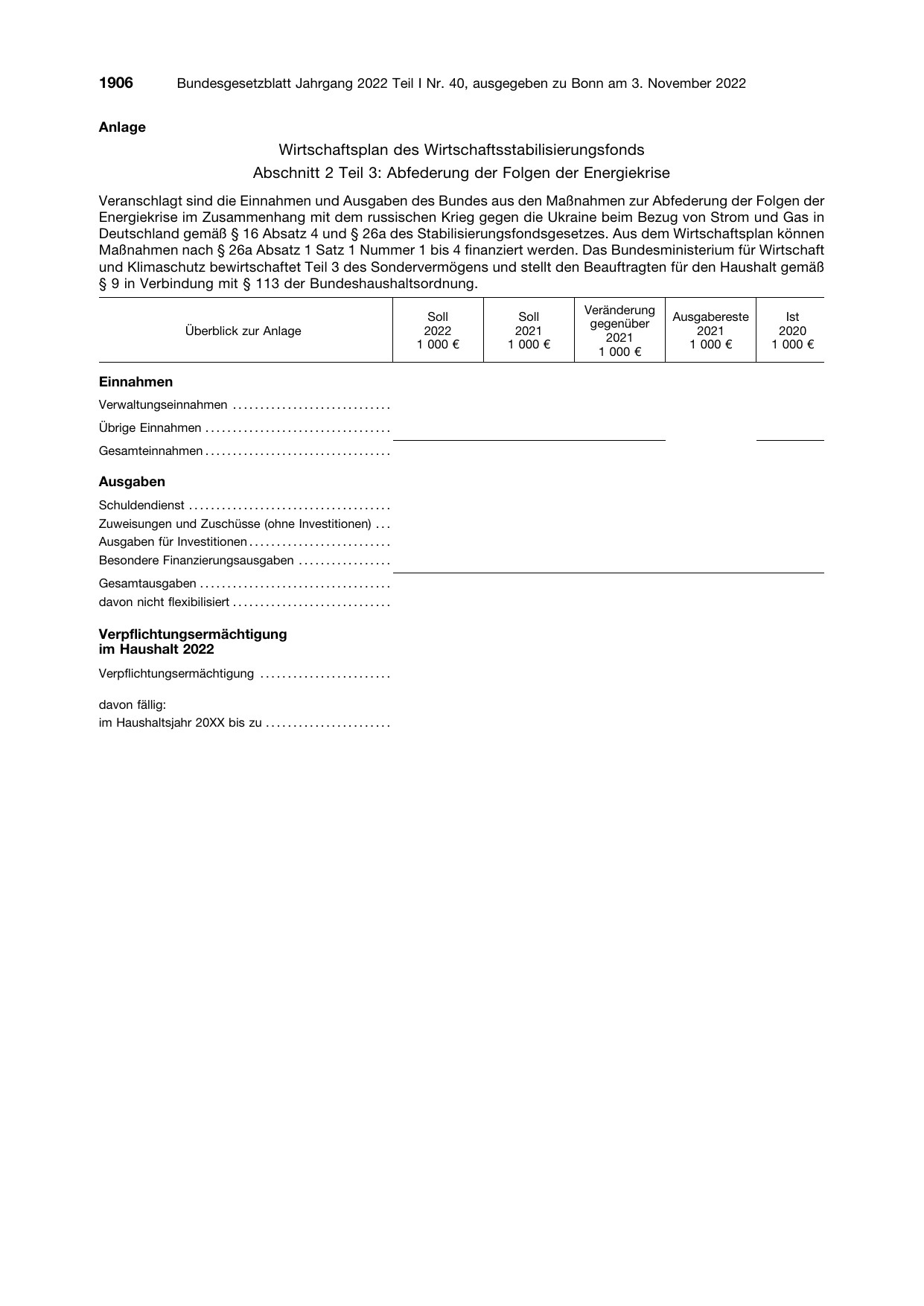 BGBl. 2022, Seite 1906 — Originalseite als Abbildung