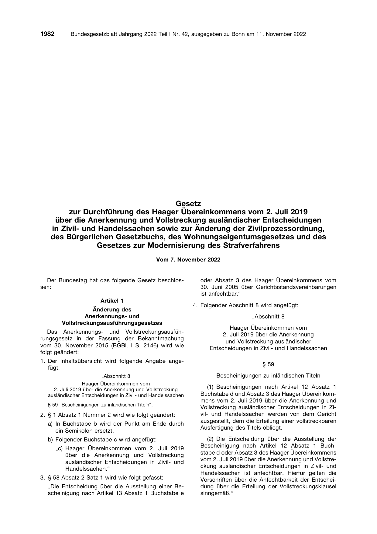 BGBl. 2022, Seite 1982 — Originalseite als Abbildung