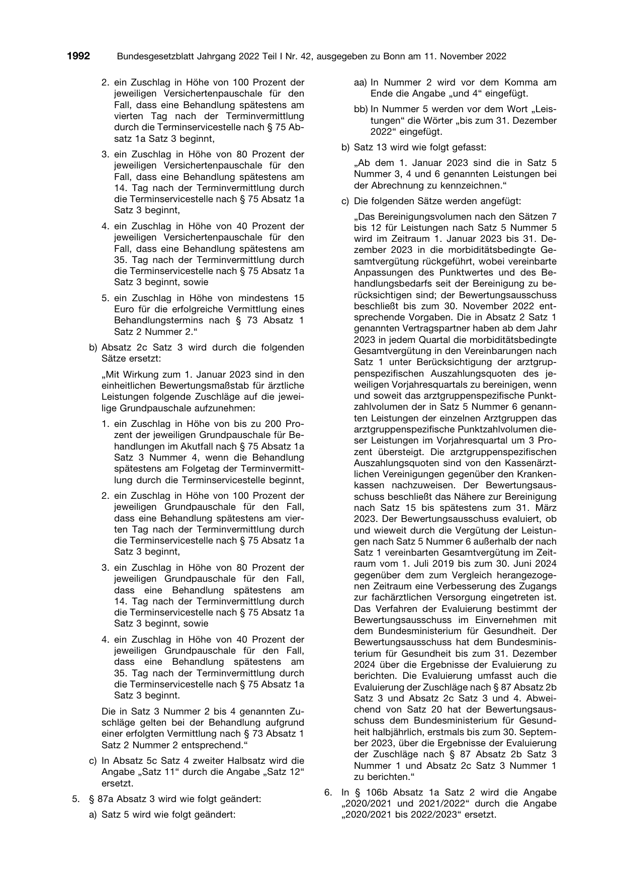 BGBl. 2022, Seite 1992 — Originalseite als Abbildung