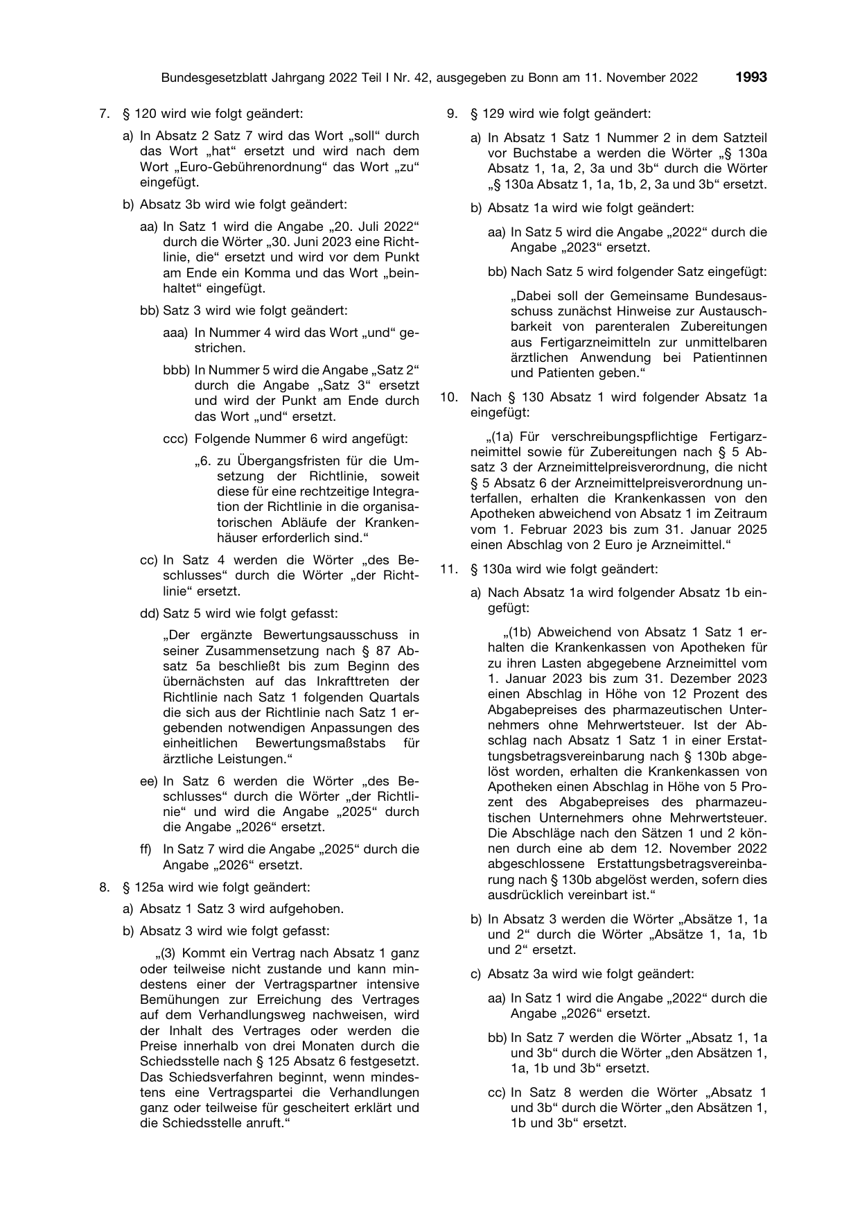 BGBl. 2022, Seite 1993 — Originalseite als Abbildung