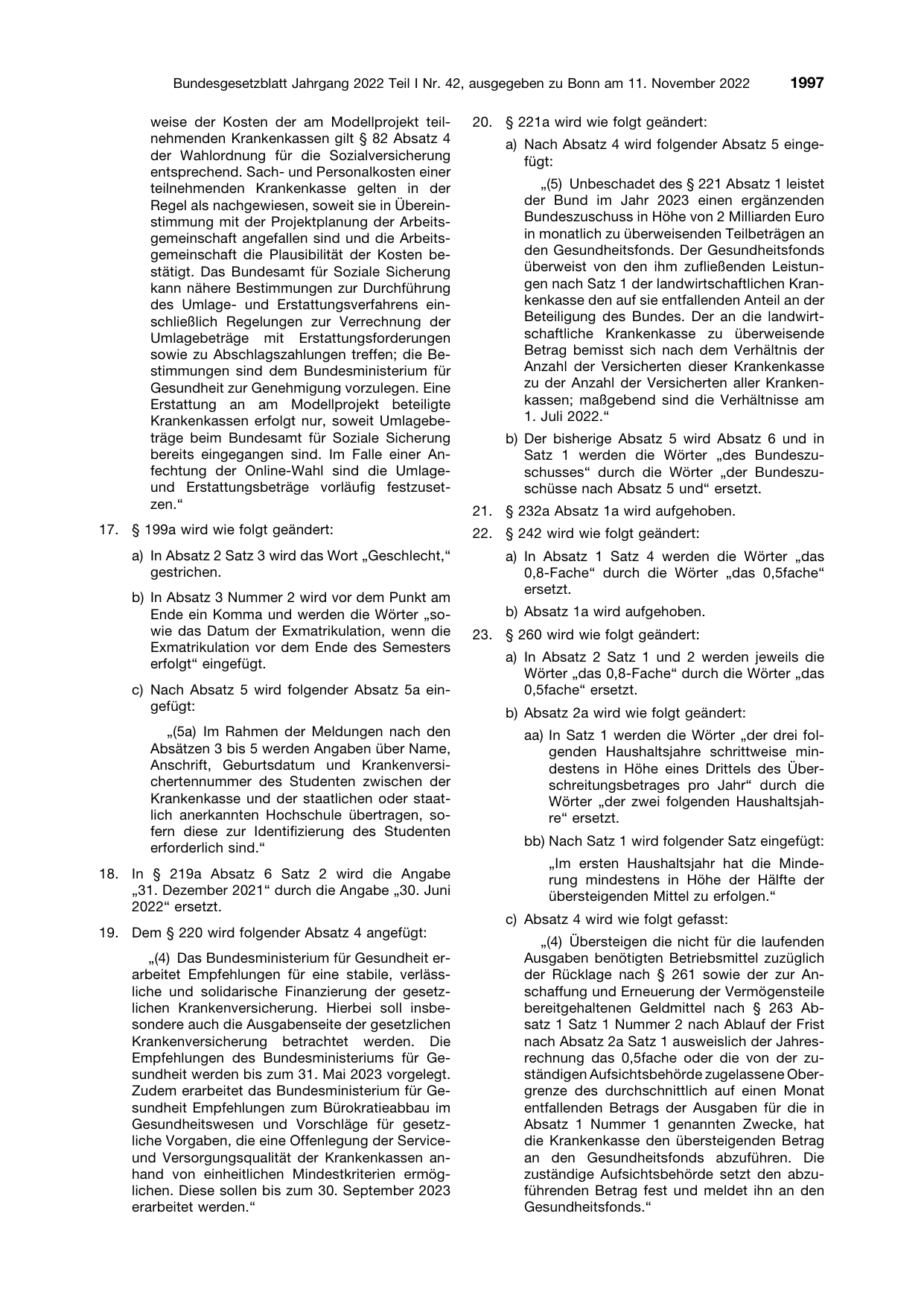 BGBl. 2022, Seite 1997 — Originalseite als Abbildung