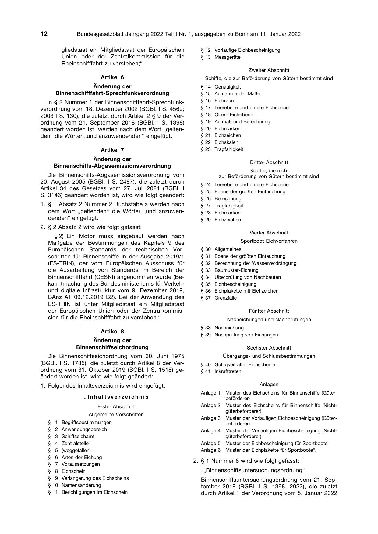 BGBl. 2022, Seite 12 — Originalseite als Abbildung