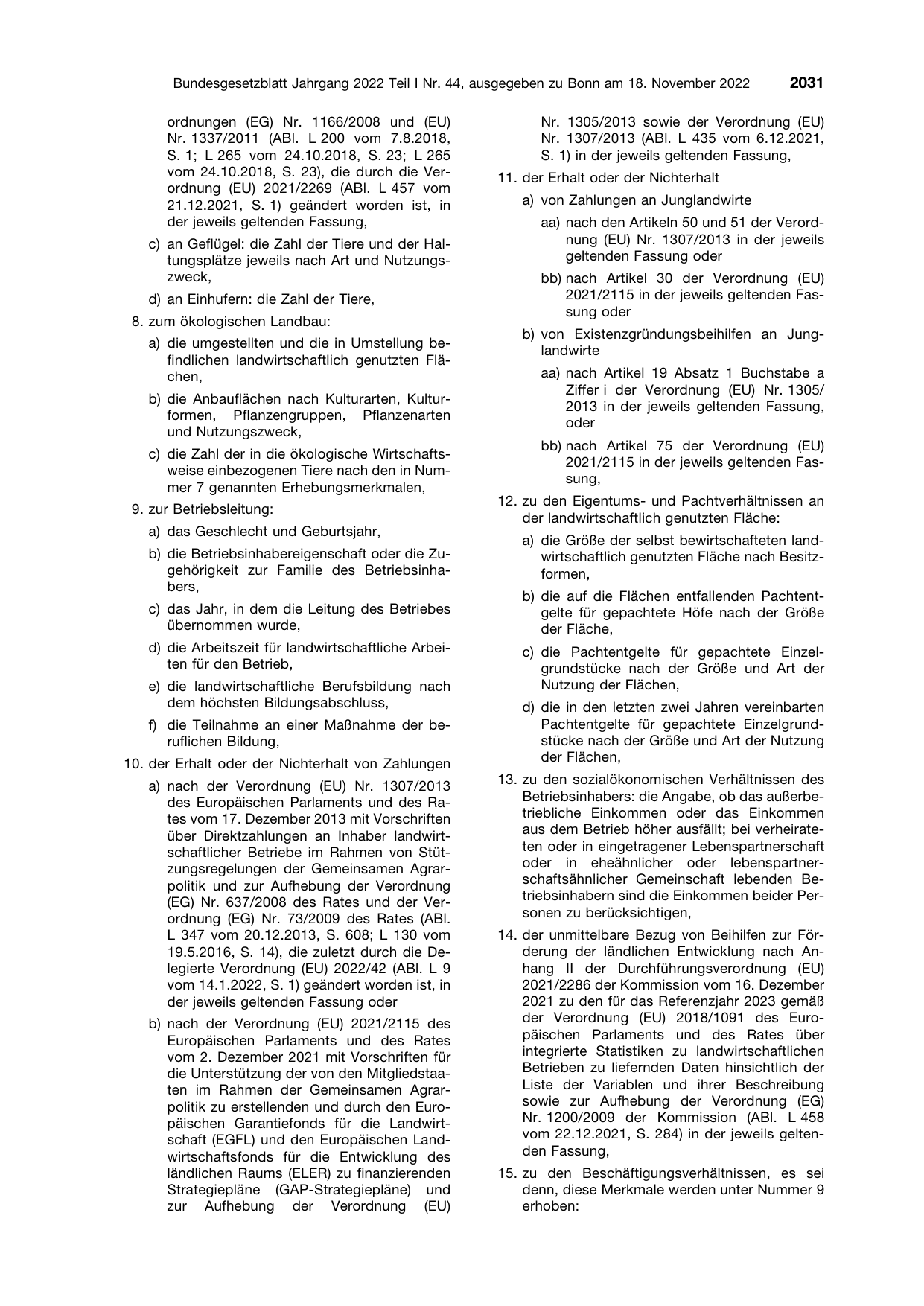 BGBl. 2022, Seite 2031 — Originalseite als Abbildung