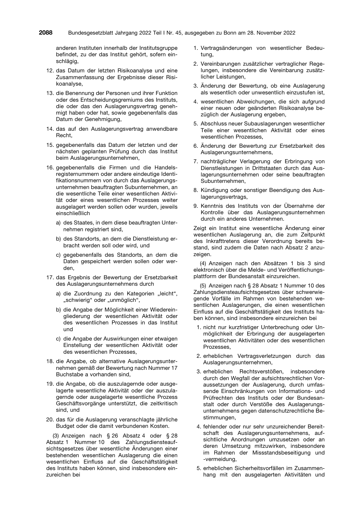 BGBl. 2022, Seite 2088 — Originalseite als Abbildung