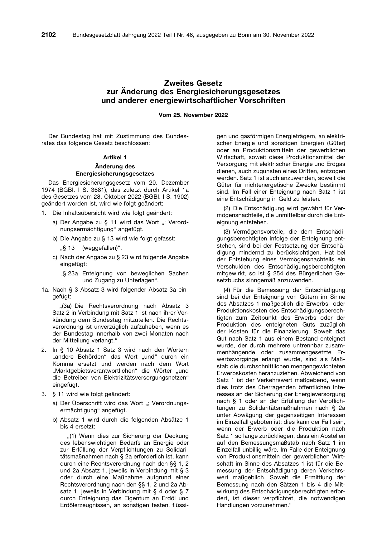 BGBl. 2022, Seite 2102 — Originalseite als Abbildung