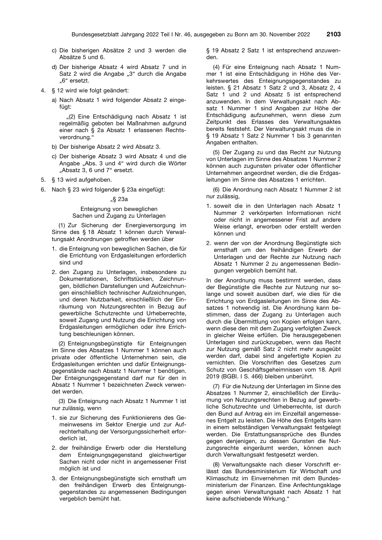 BGBl. 2022, Seite 2103 — Originalseite als Abbildung