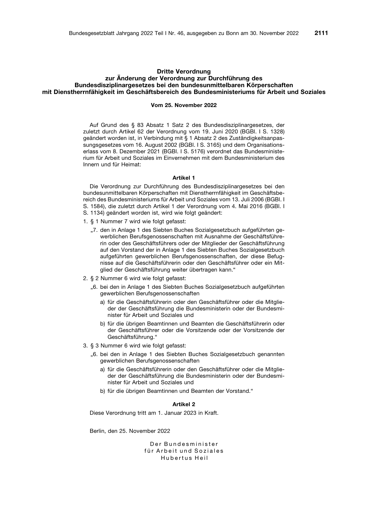 BGBl. 2022, Seite 2111 — Originalseite als Abbildung