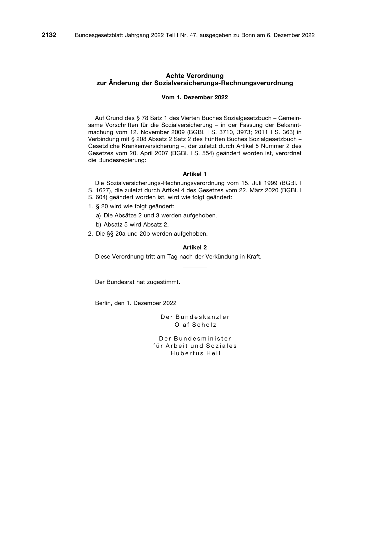 BGBl. 2022, Seite 2132 — Originalseite als Abbildung