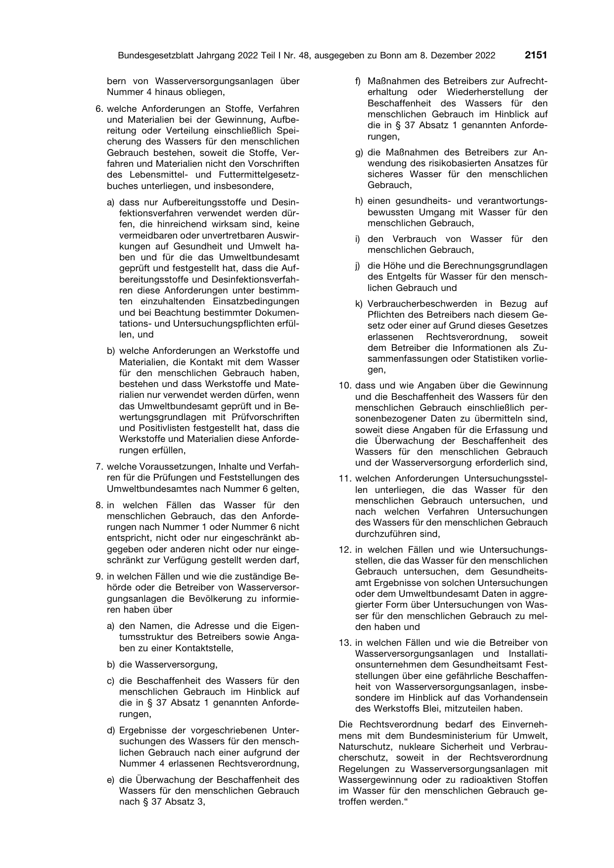 BGBl. 2022, Seite 2151 — Originalseite als Abbildung