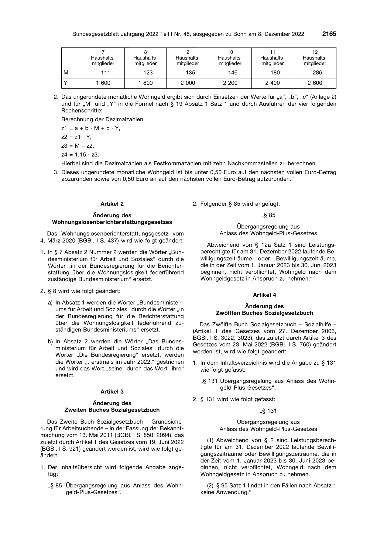 BGBl. 2022, Seite 2165 — Originalseite als Abbildung