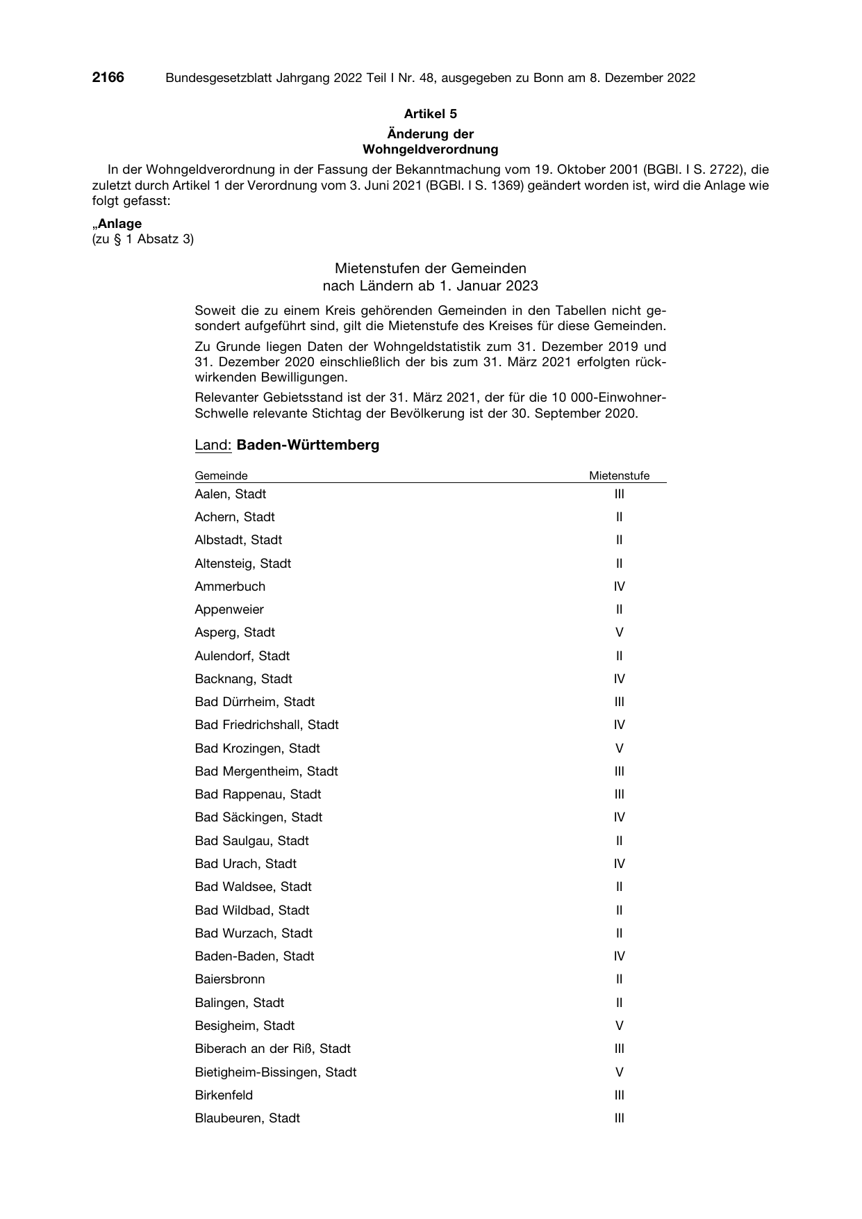 BGBl. 2022, Seite 2166 — Originalseite als Abbildung