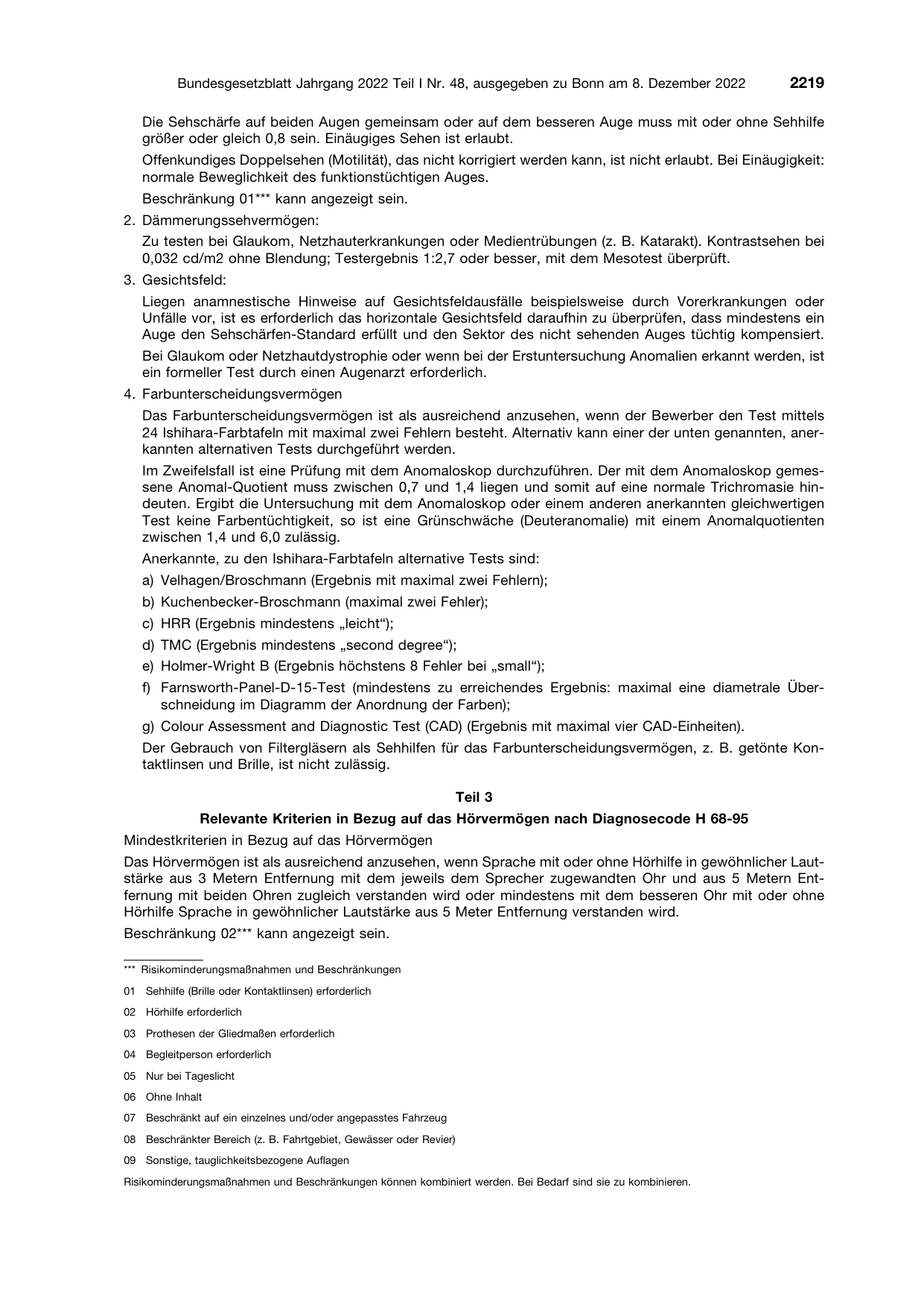 BGBl. 2022, Seite 2219 — Originalseite als Abbildung