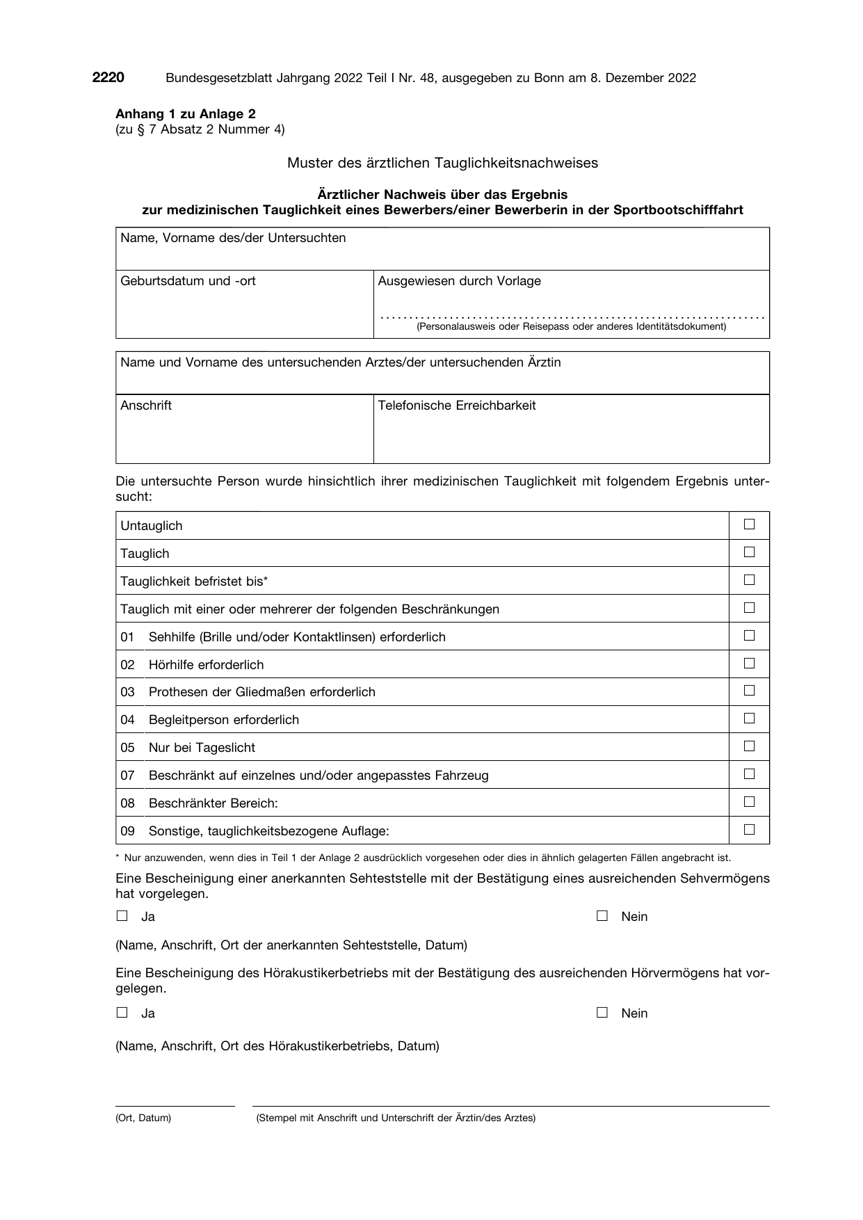 BGBl. 2022, Seite 2220 — Originalseite als Abbildung