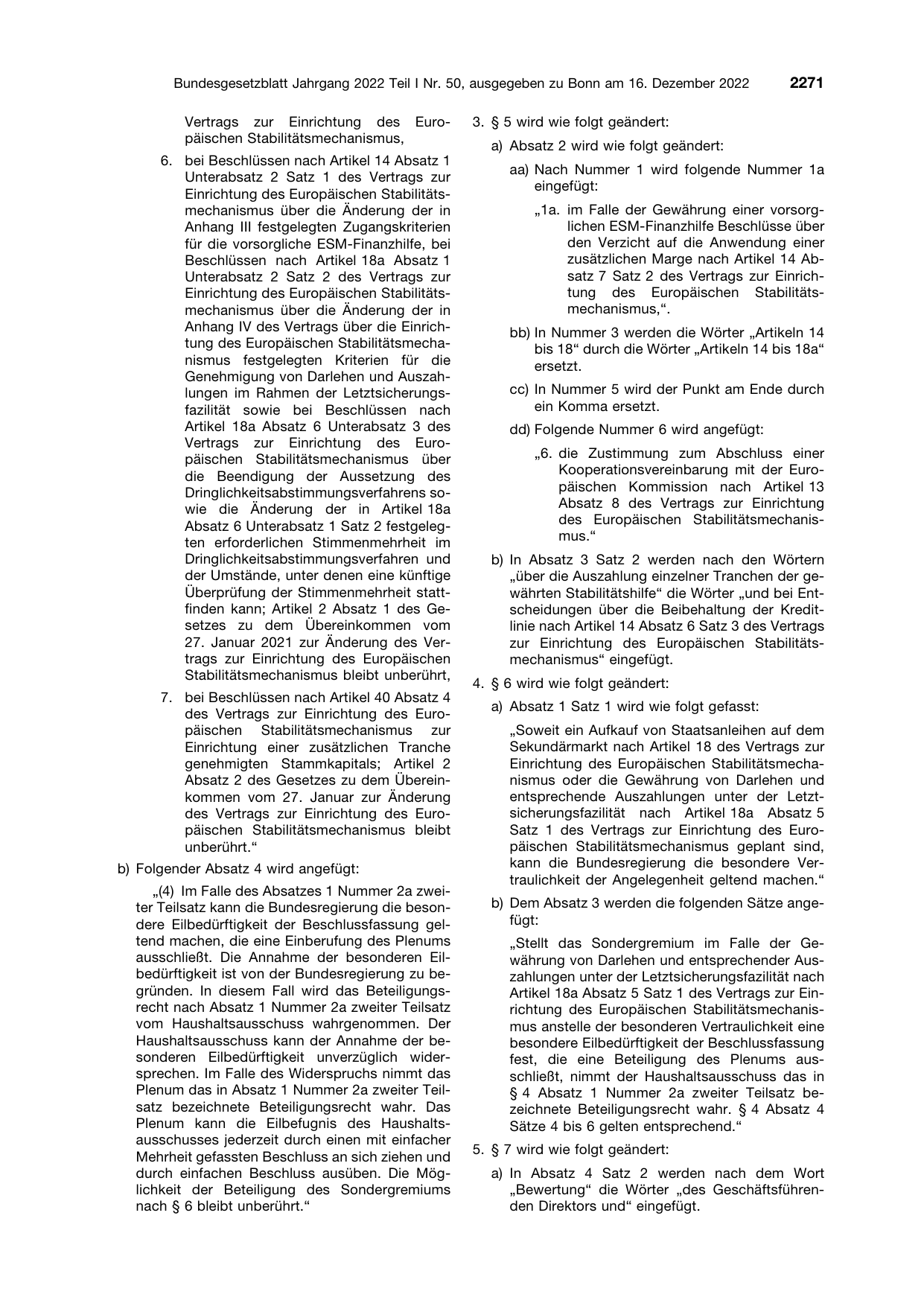 BGBl. 2022, Seite 2271 — Originalseite als Abbildung