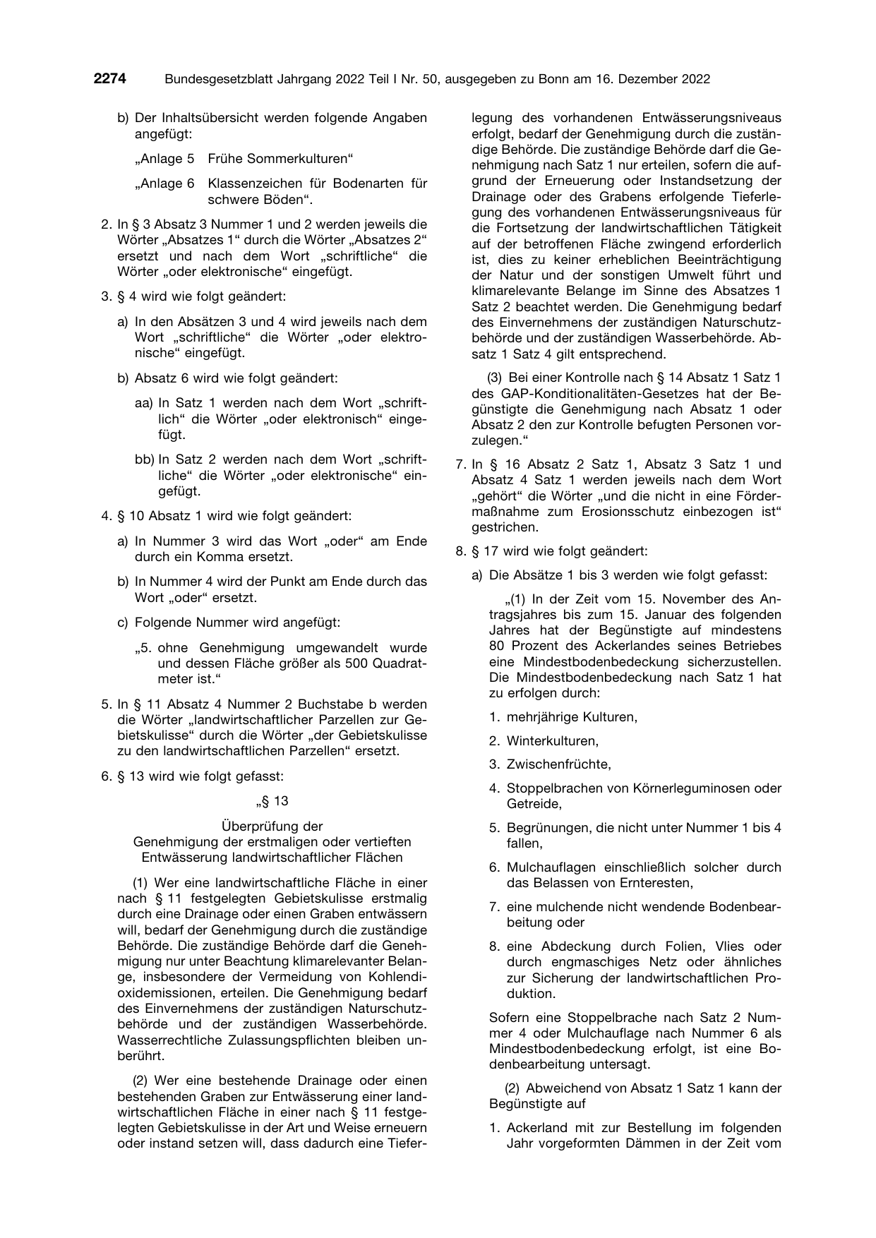 BGBl. 2022, Seite 2274 — Originalseite als Abbildung