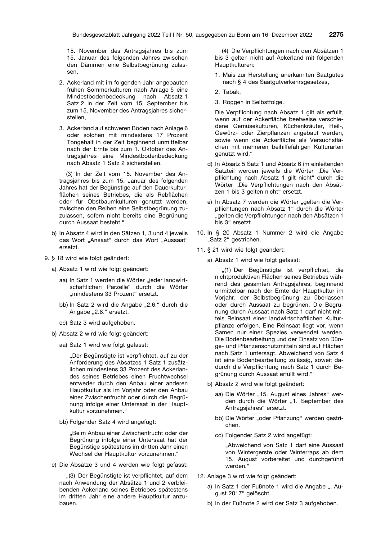 BGBl. 2022, Seite 2275 — Originalseite als Abbildung