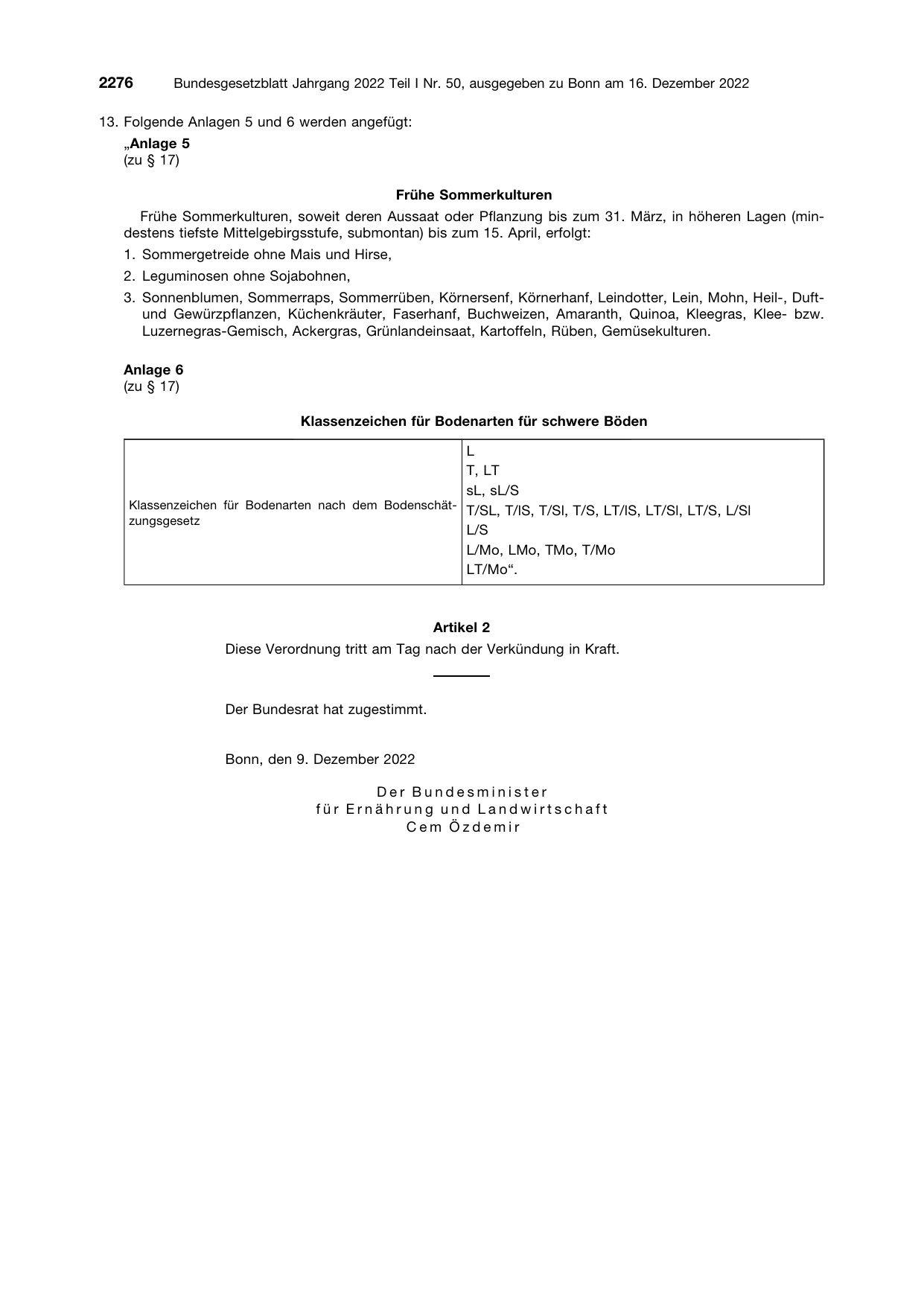 BGBl. 2022, Seite 2276 — Originalseite als Abbildung