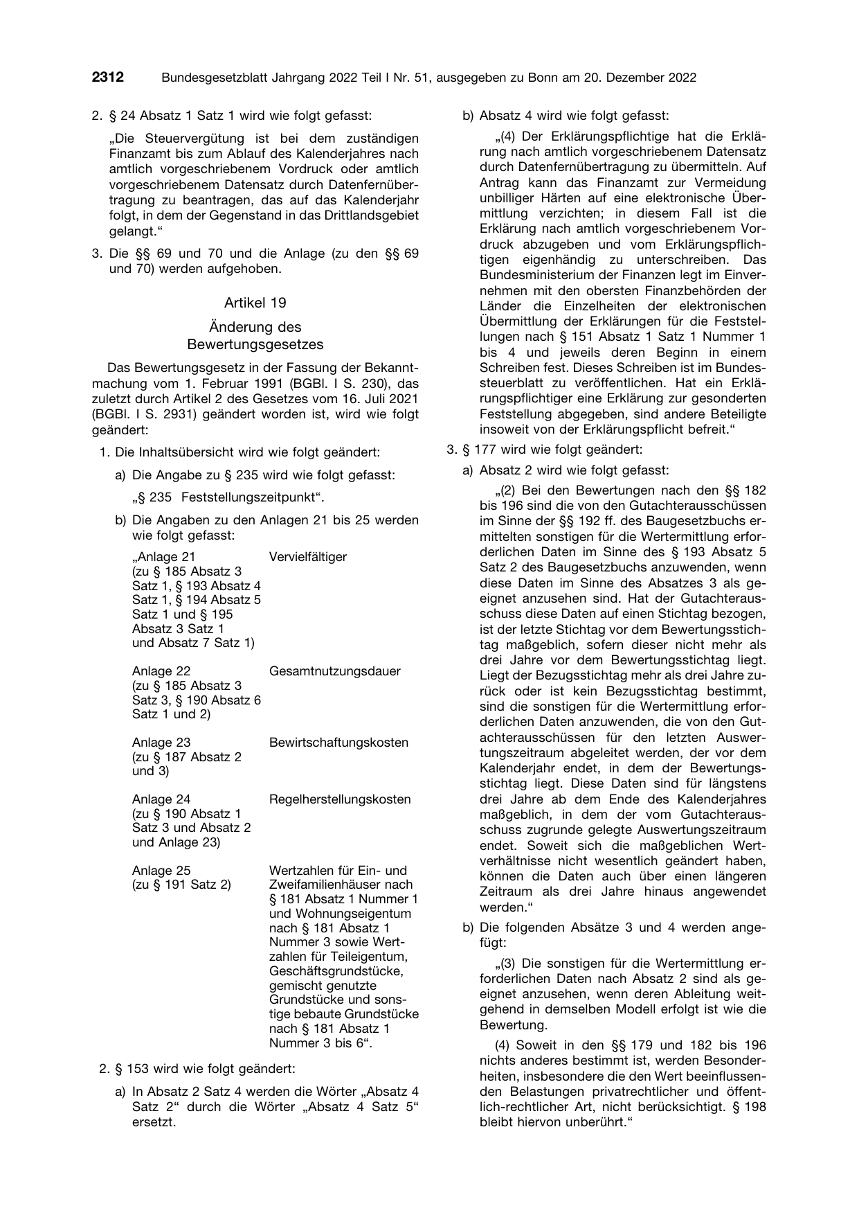 BGBl. 2022, Seite 2312 — Originalseite als Abbildung