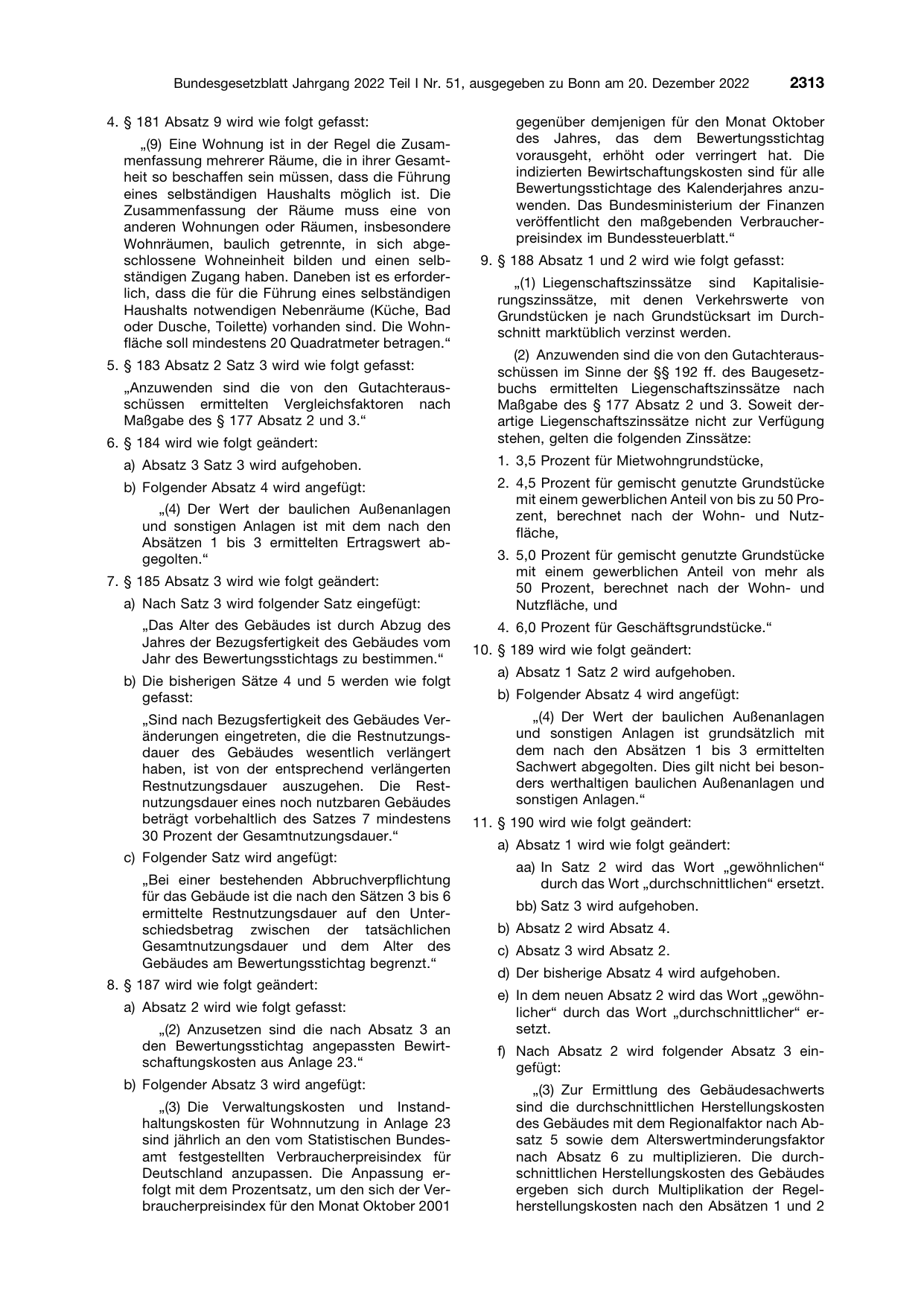 BGBl. 2022, Seite 2313 — Originalseite als Abbildung