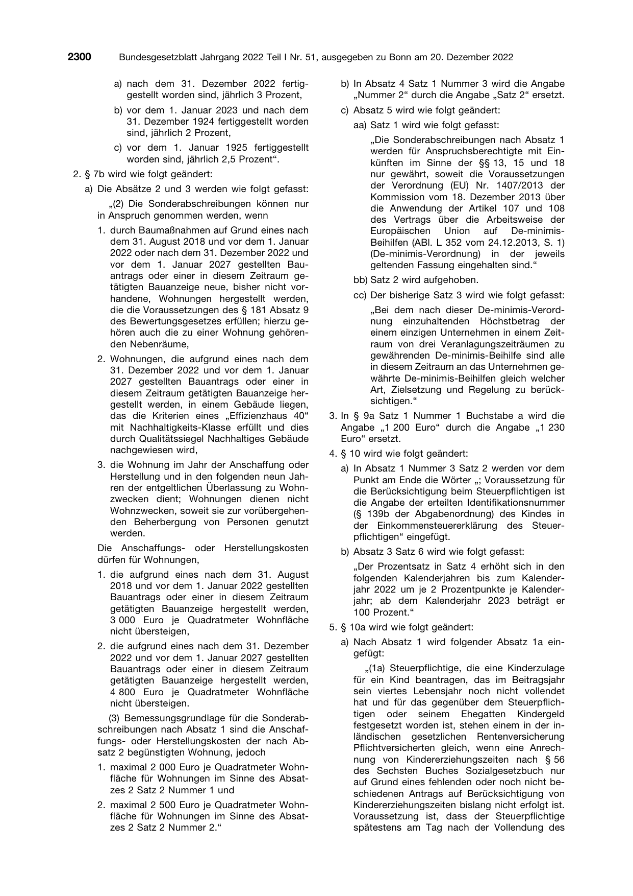 BGBl. 2022, Seite 2300 — Originalseite als Abbildung