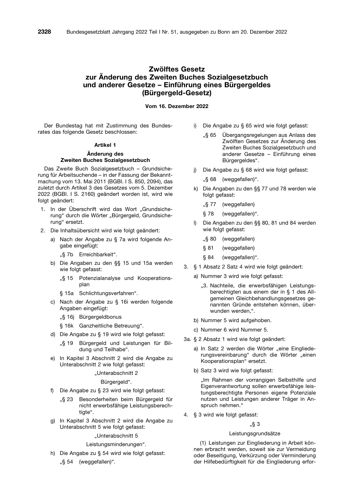 BGBl. 2022, Seite 2328 — Originalseite als Abbildung