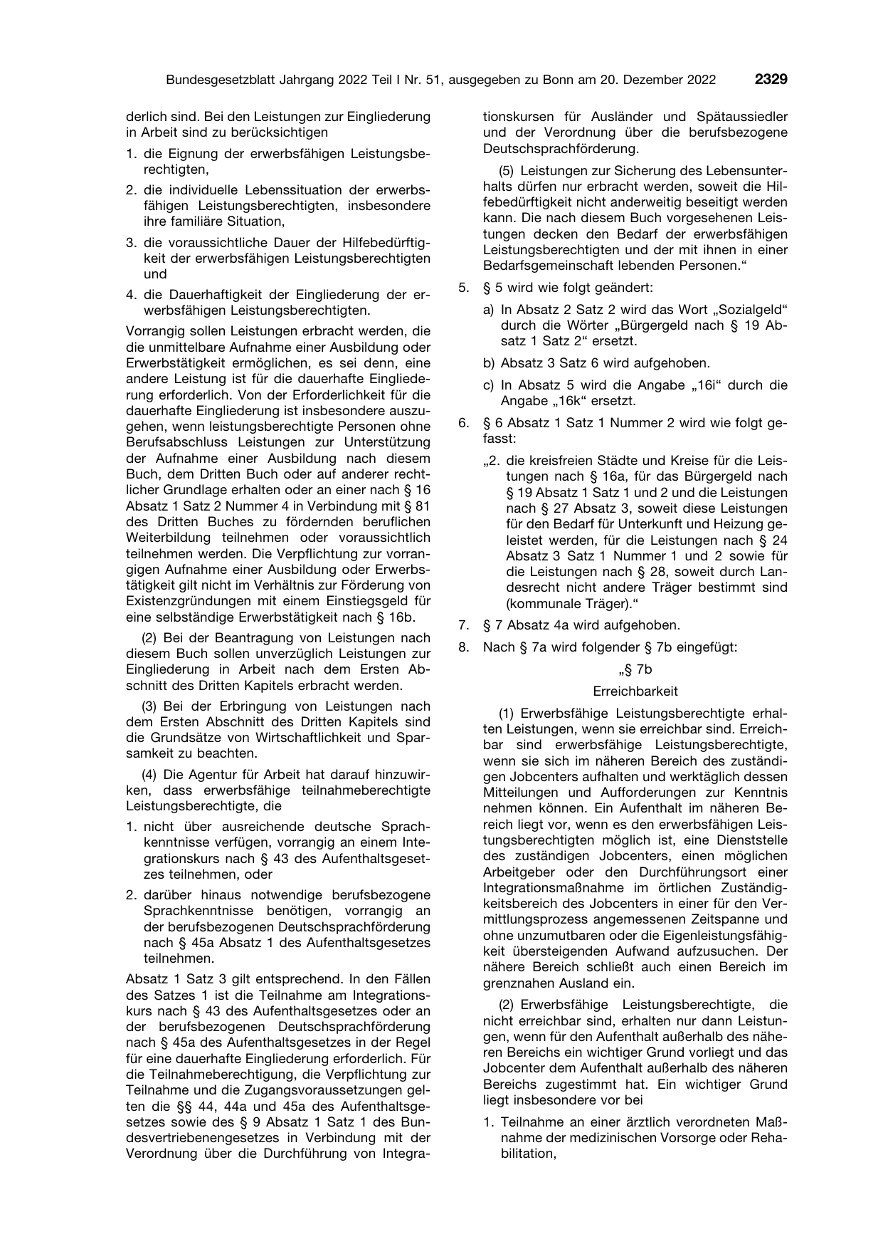 BGBl. 2022, Seite 2329 — Originalseite als Abbildung