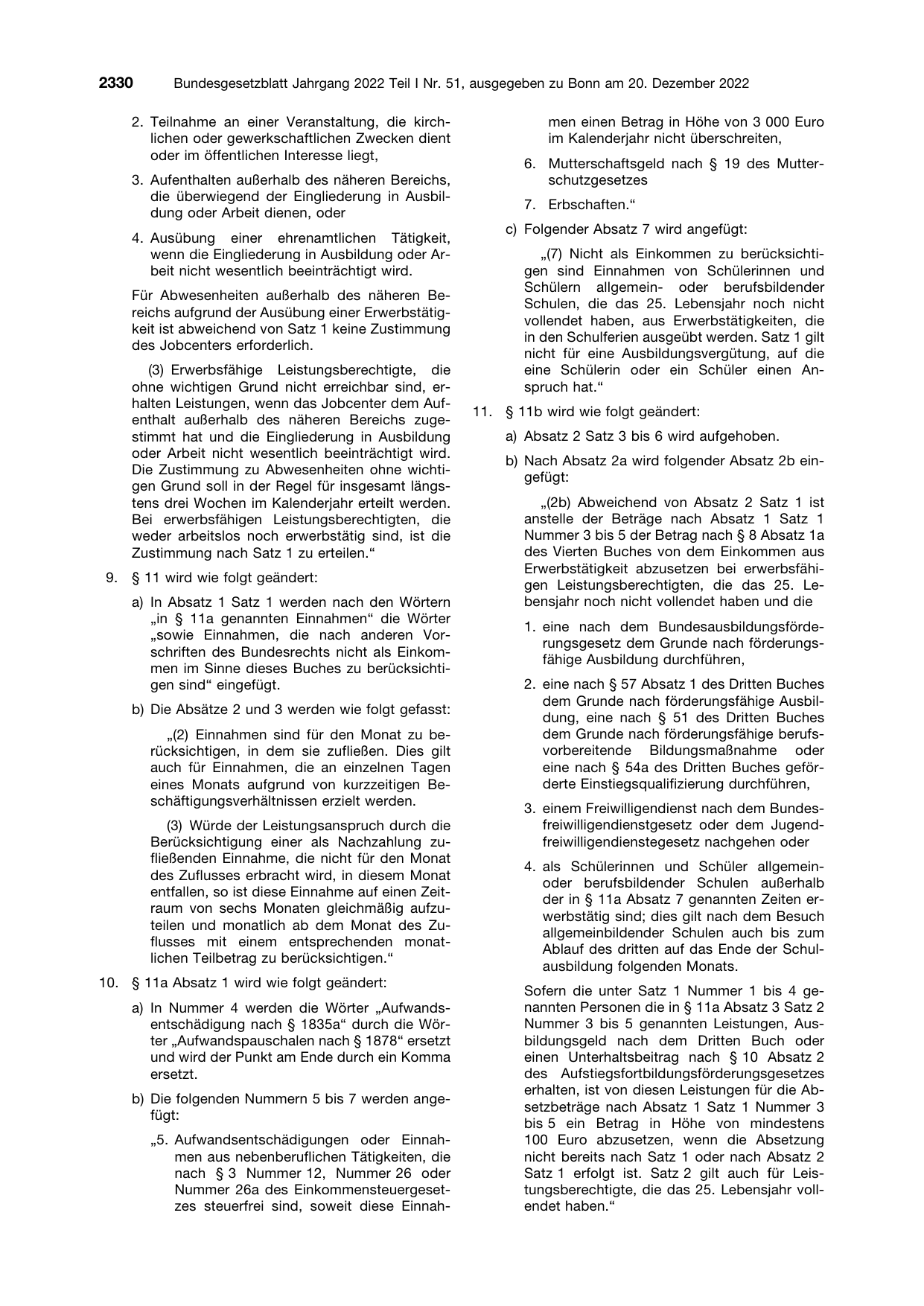 BGBl. 2022, Seite 2330 — Originalseite als Abbildung