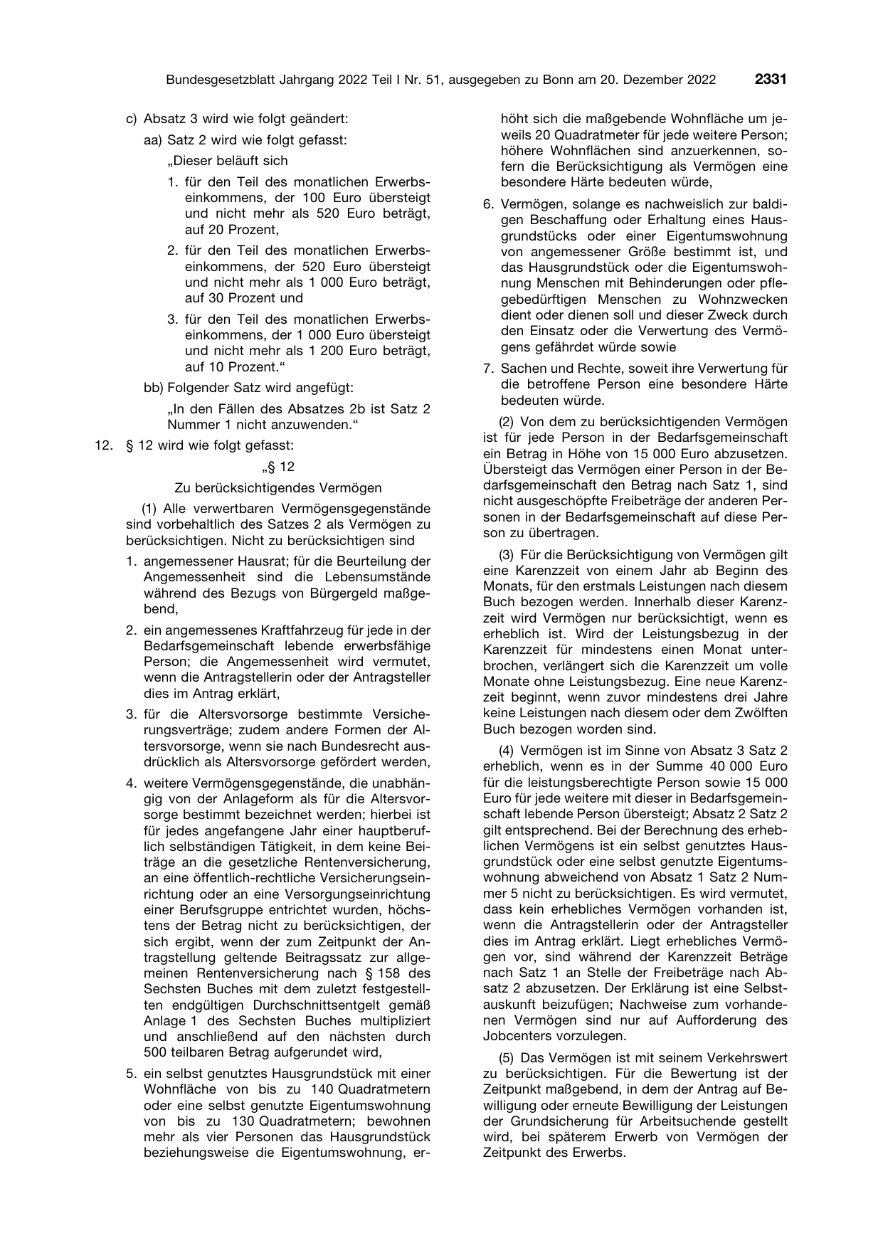 BGBl. 2022, Seite 2331 — Originalseite als Abbildung
