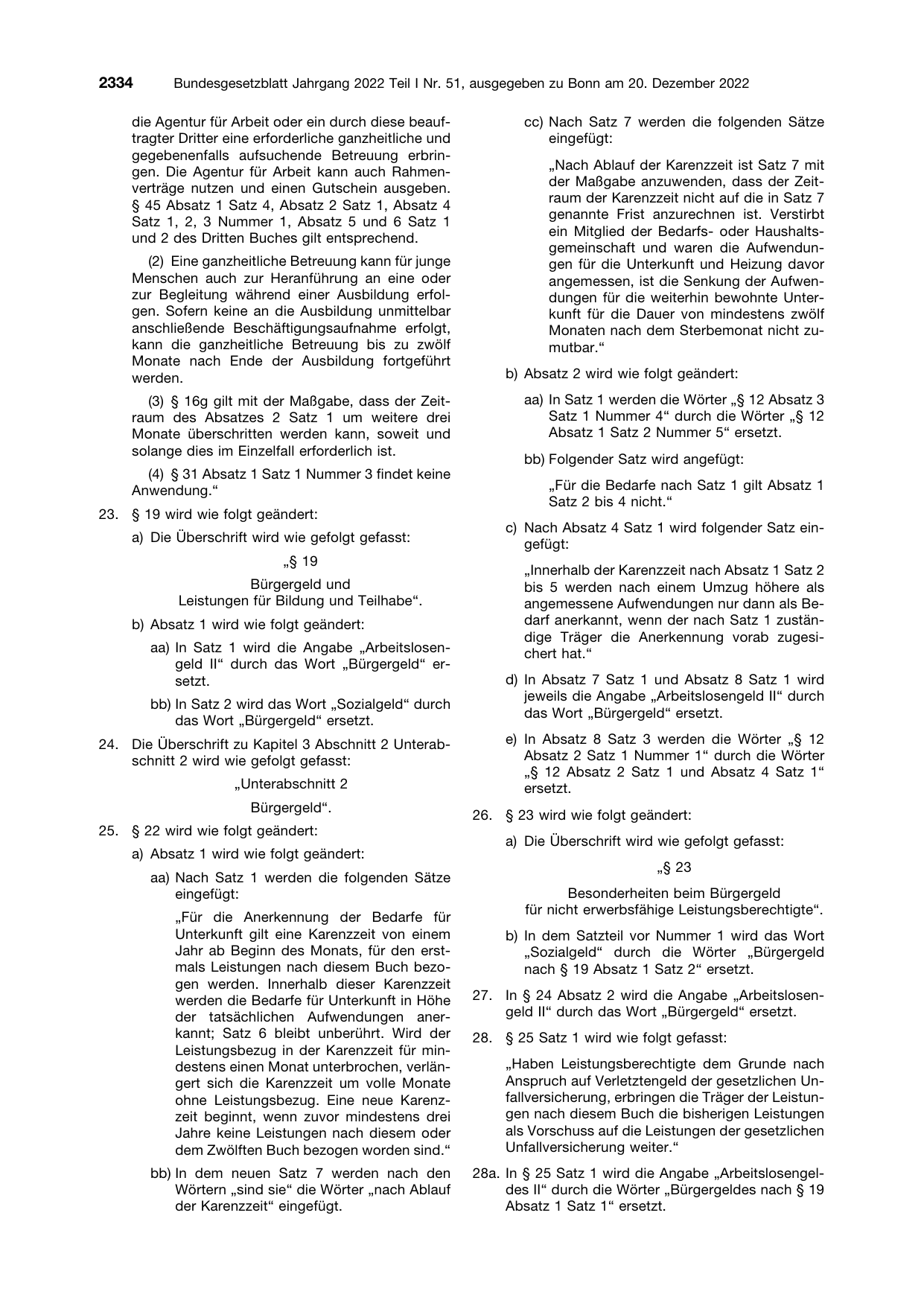 BGBl. 2022, Seite 2334 — Originalseite als Abbildung