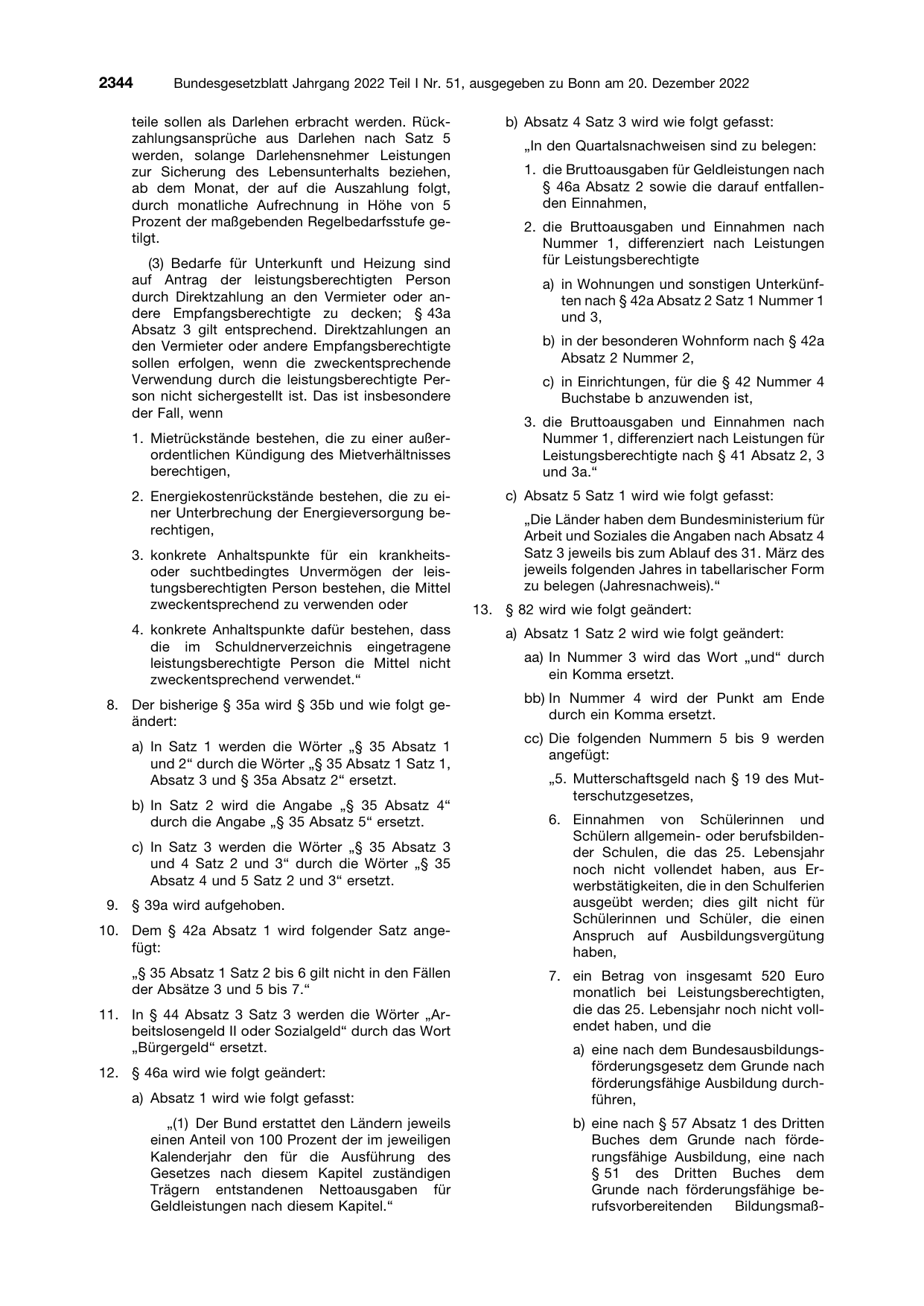BGBl. 2022, Seite 2344 — Originalseite als Abbildung