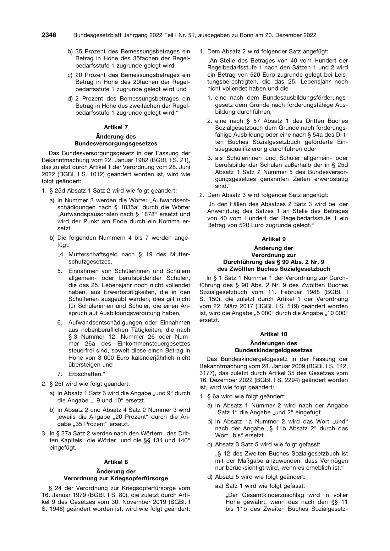 BGBl. 2022, Seite 2346 — Originalseite als Abbildung