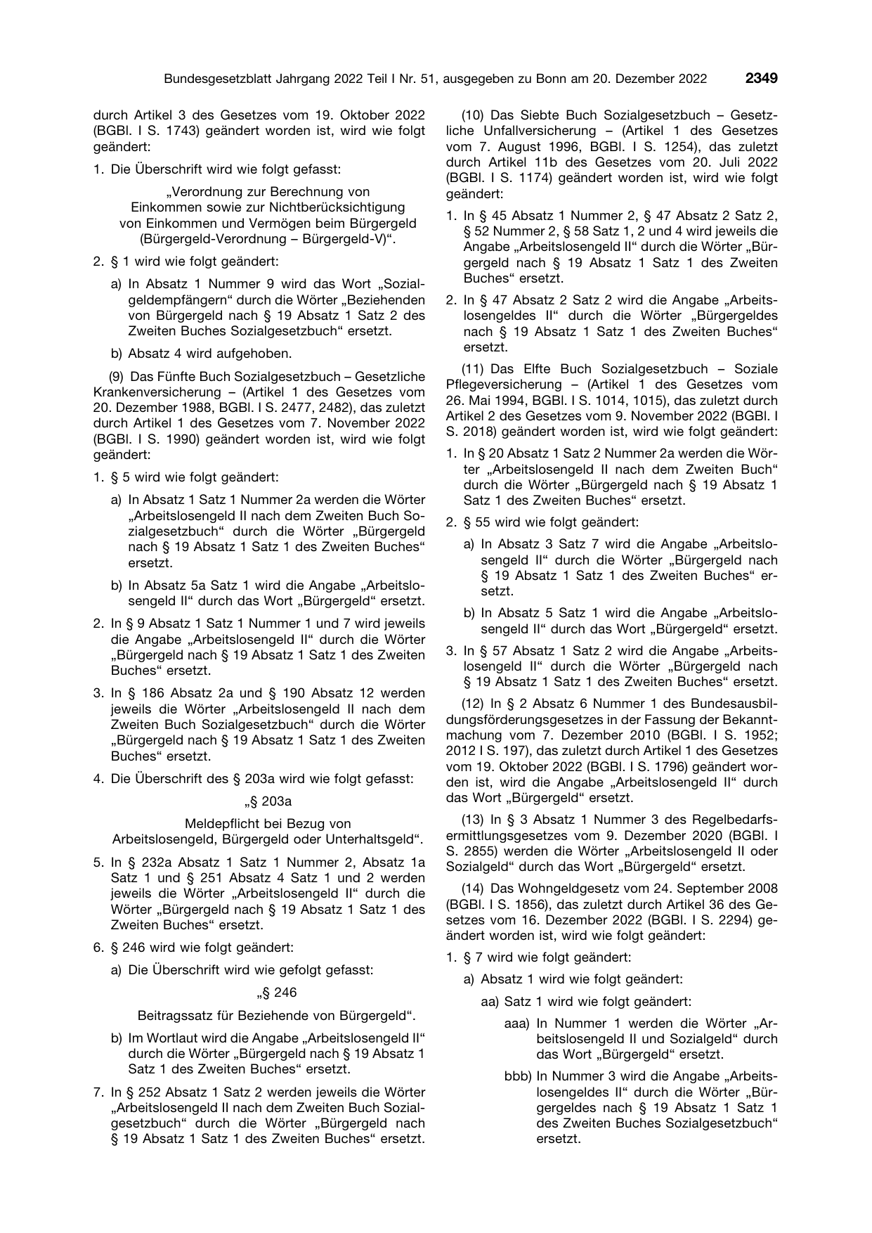 BGBl. 2022, Seite 2349 — Originalseite als Abbildung