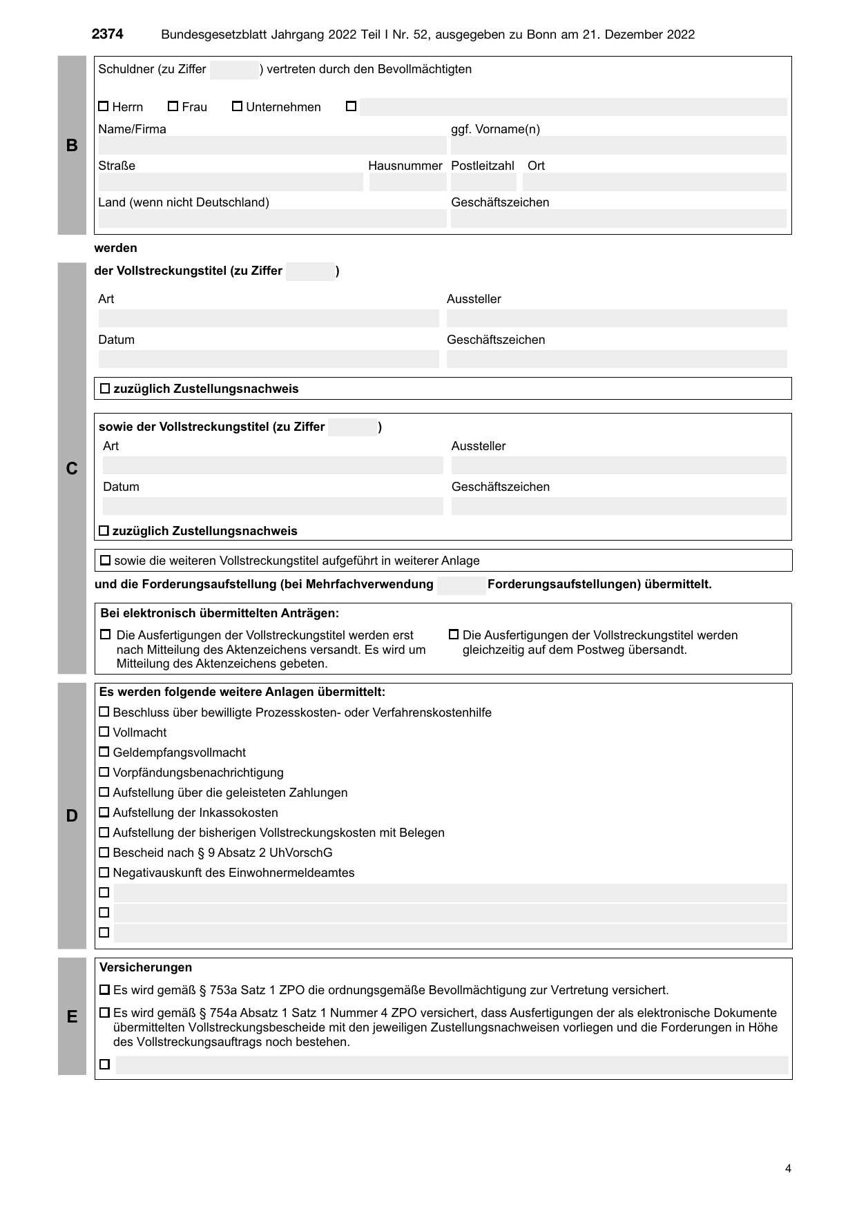 BGBl. 2022, Seite 2374 — Originalseite als Abbildung