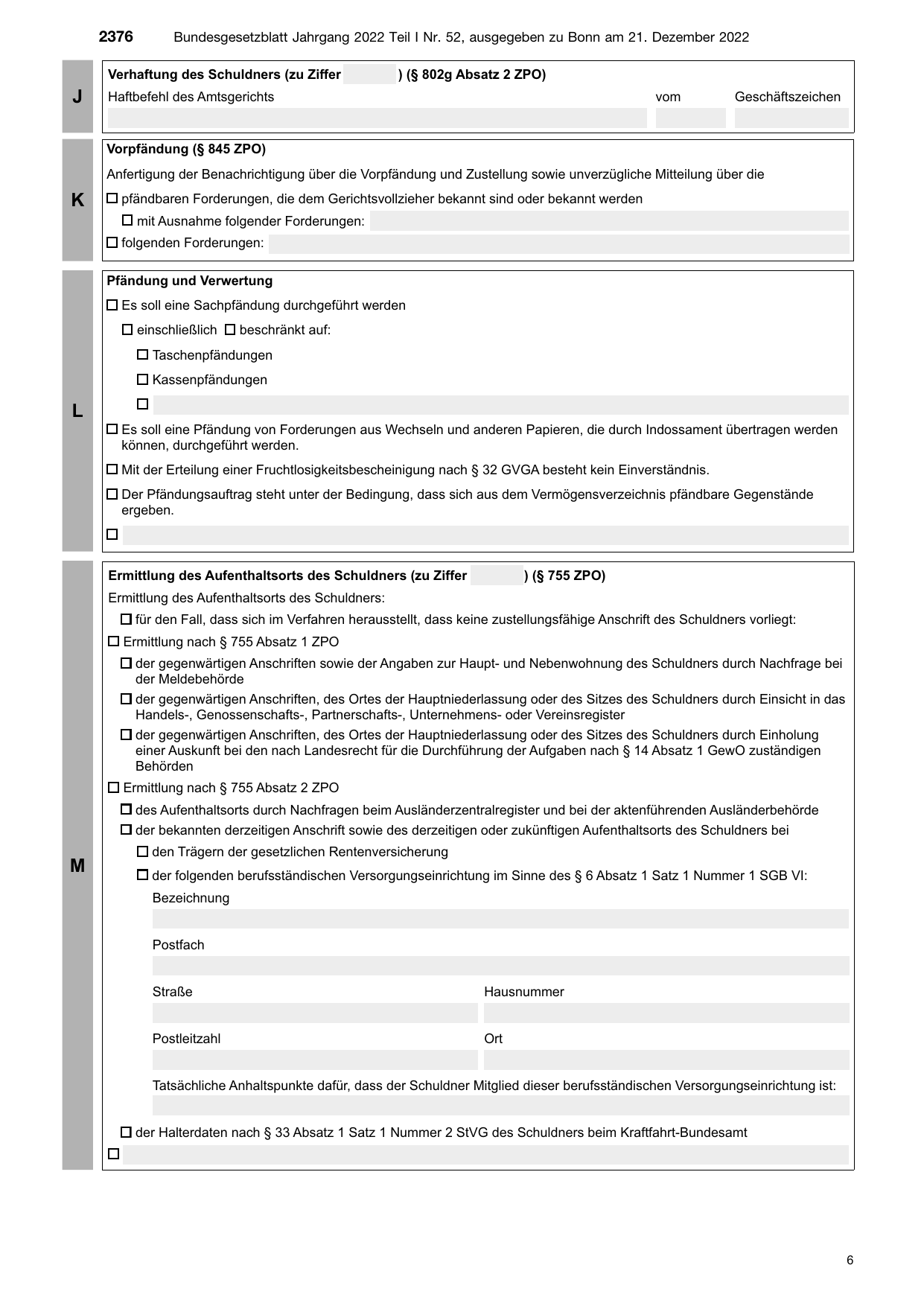 BGBl. 2022, Seite 2376 — Originalseite als Abbildung