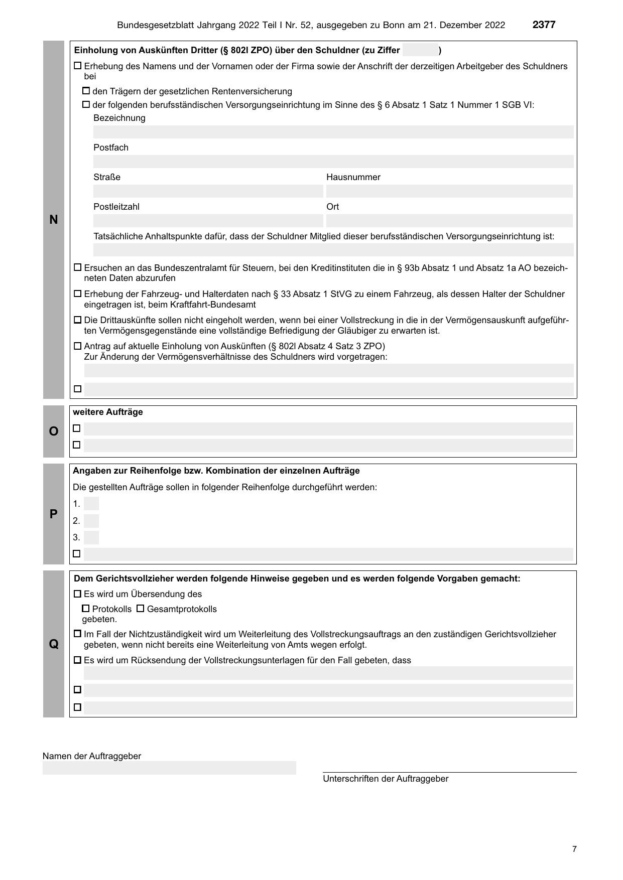 BGBl. 2022, Seite 2377 — Originalseite als Abbildung