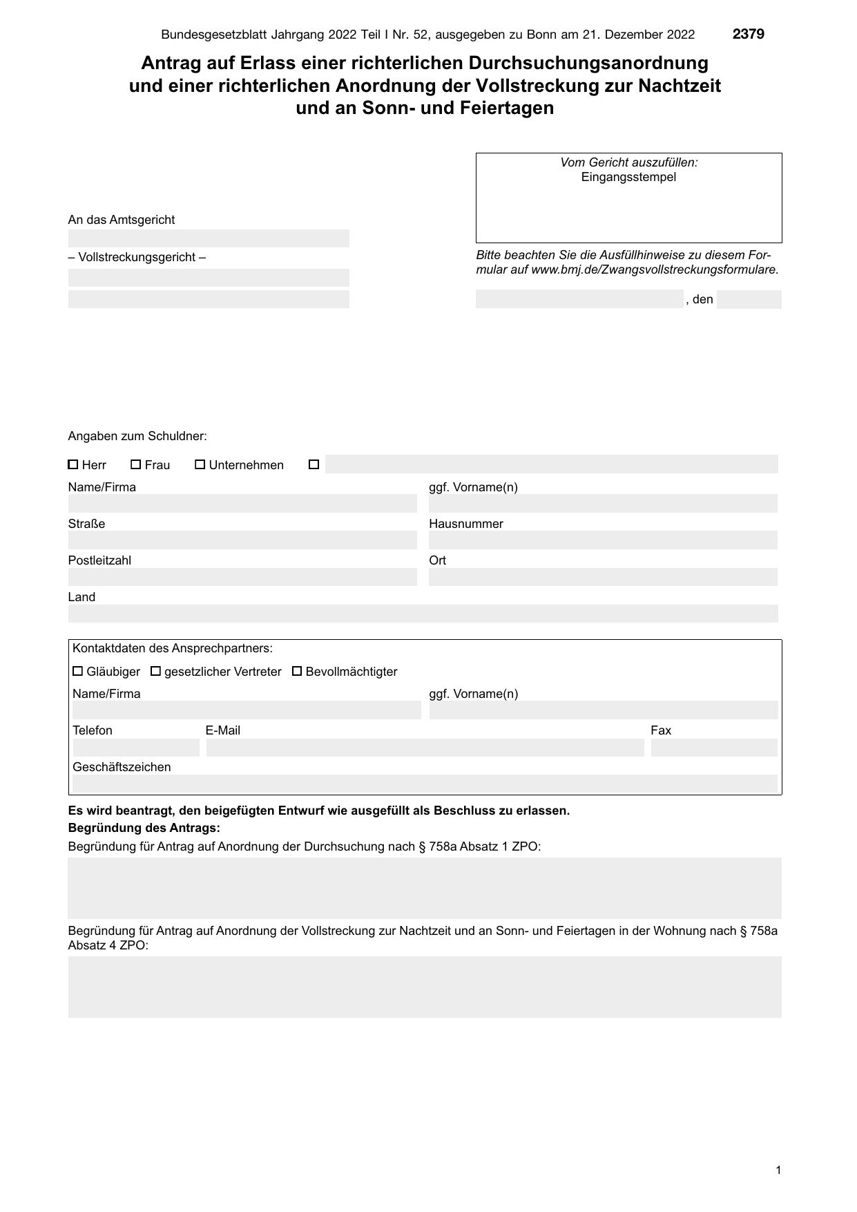 BGBl. 2022, Seite 2379 — Originalseite als Abbildung