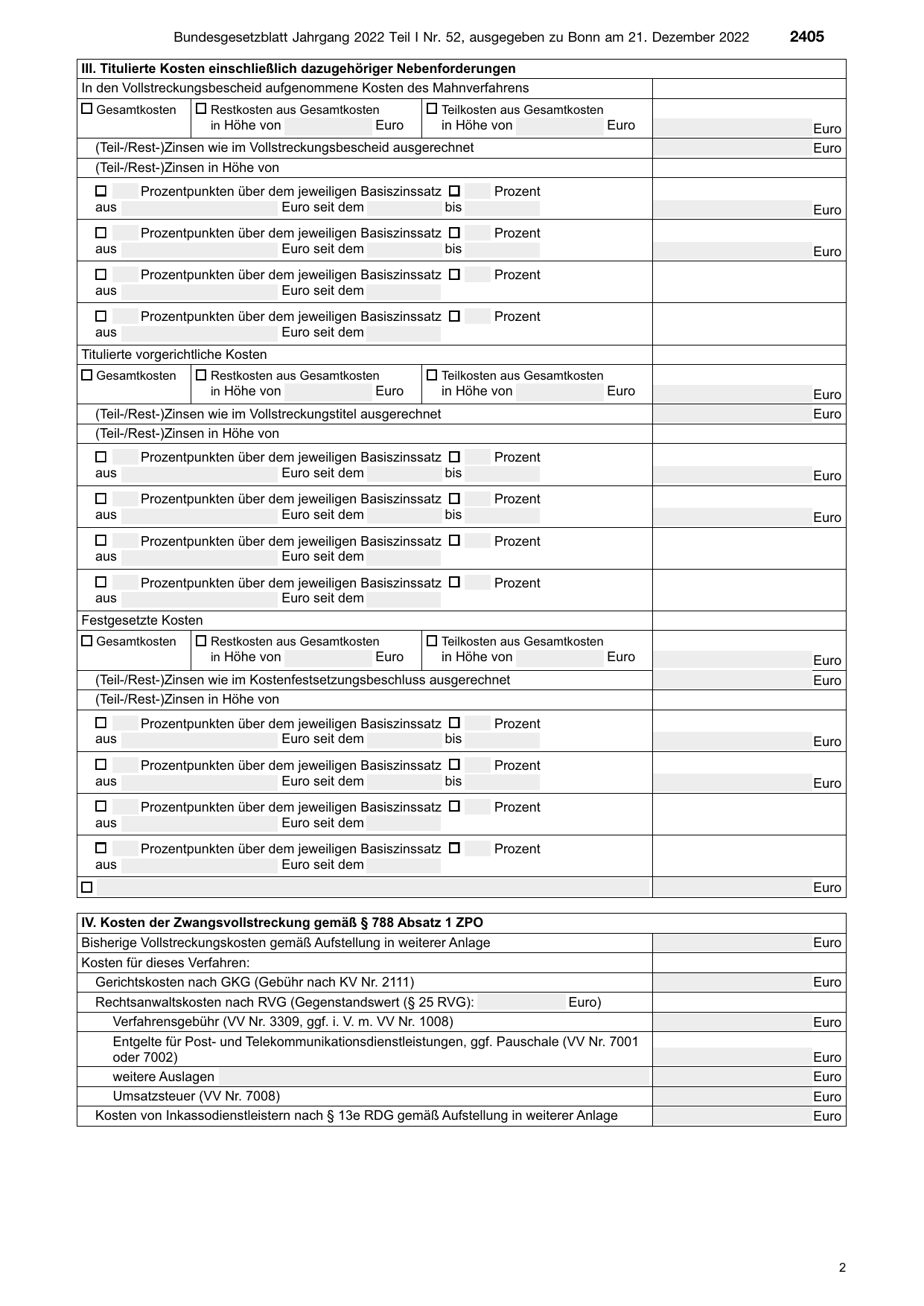 BGBl. 2022, Seite 2405 — Originalseite als Abbildung