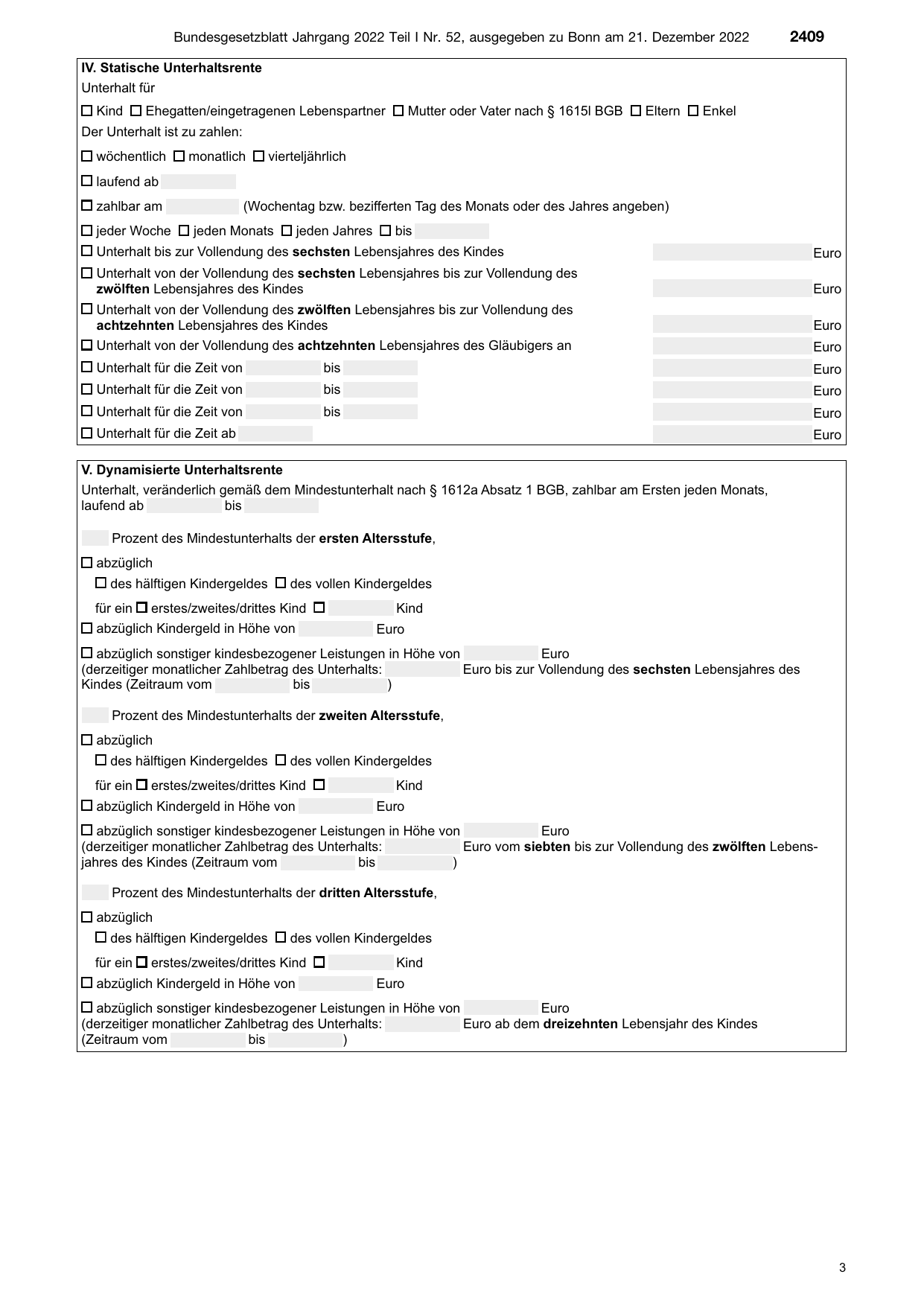 BGBl. 2022, Seite 2409 — Originalseite als Abbildung