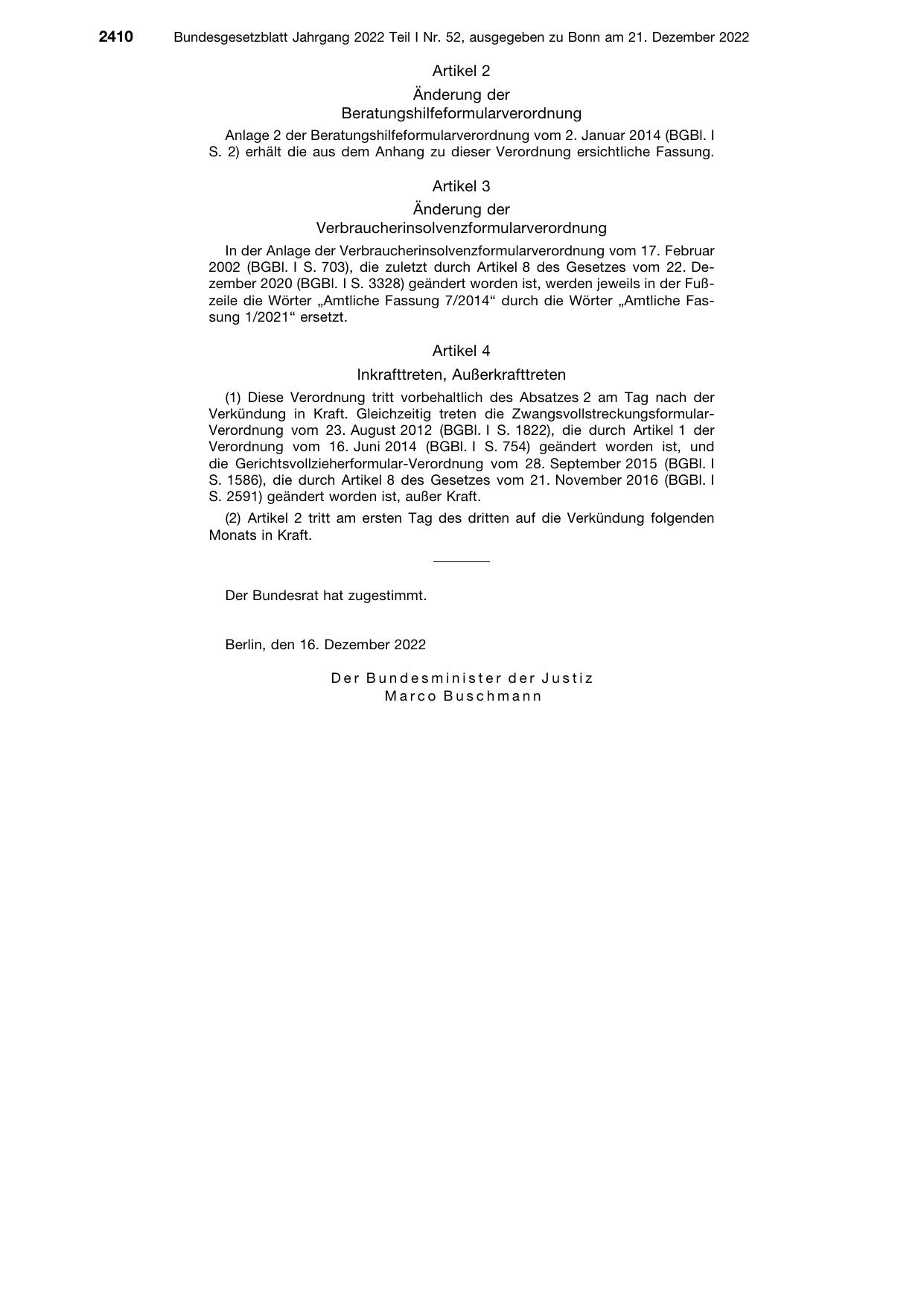 BGBl. 2022, Seite 2410 — Originalseite als Abbildung
