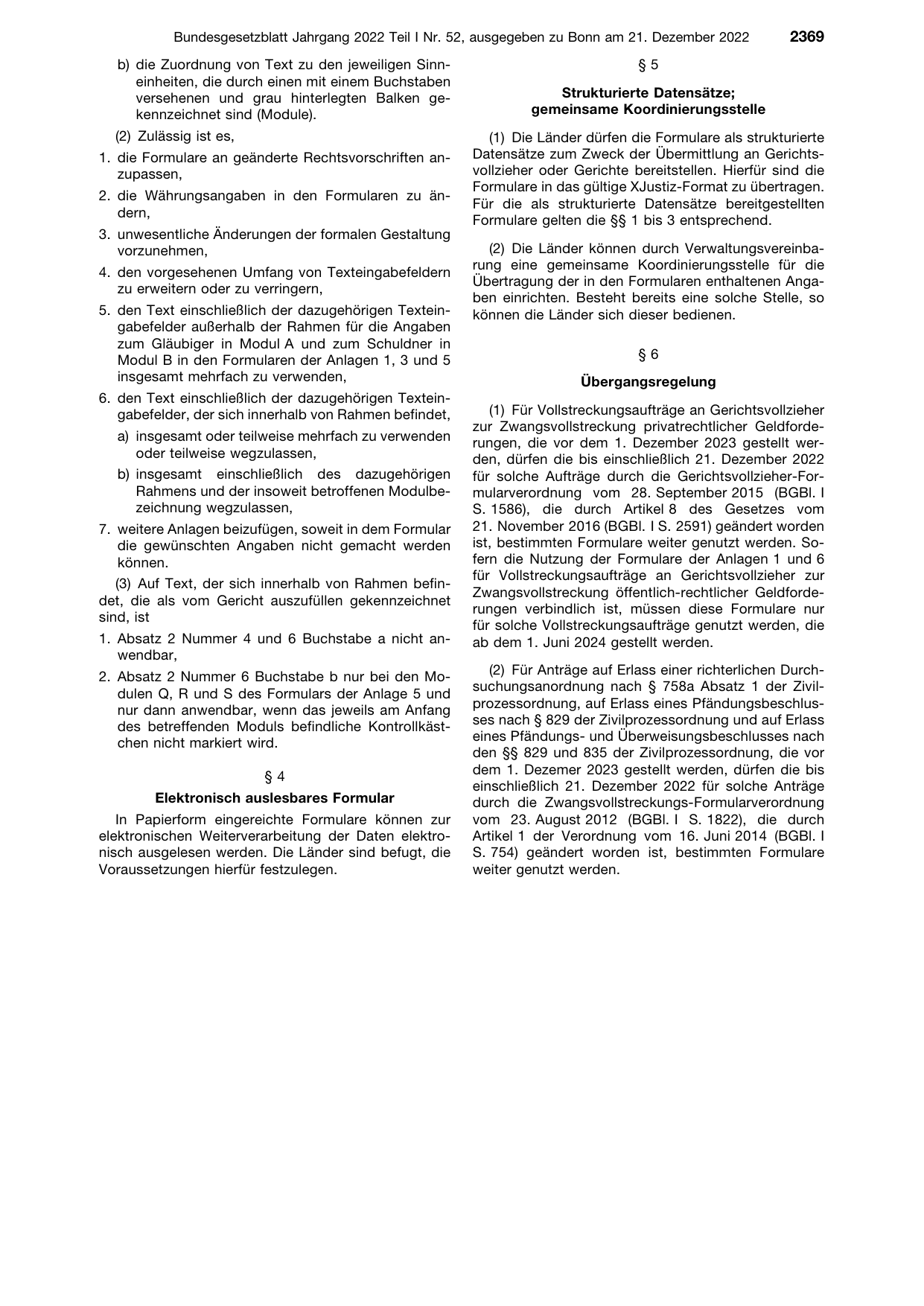 BGBl. 2022, Seite 2369 — Originalseite als Abbildung