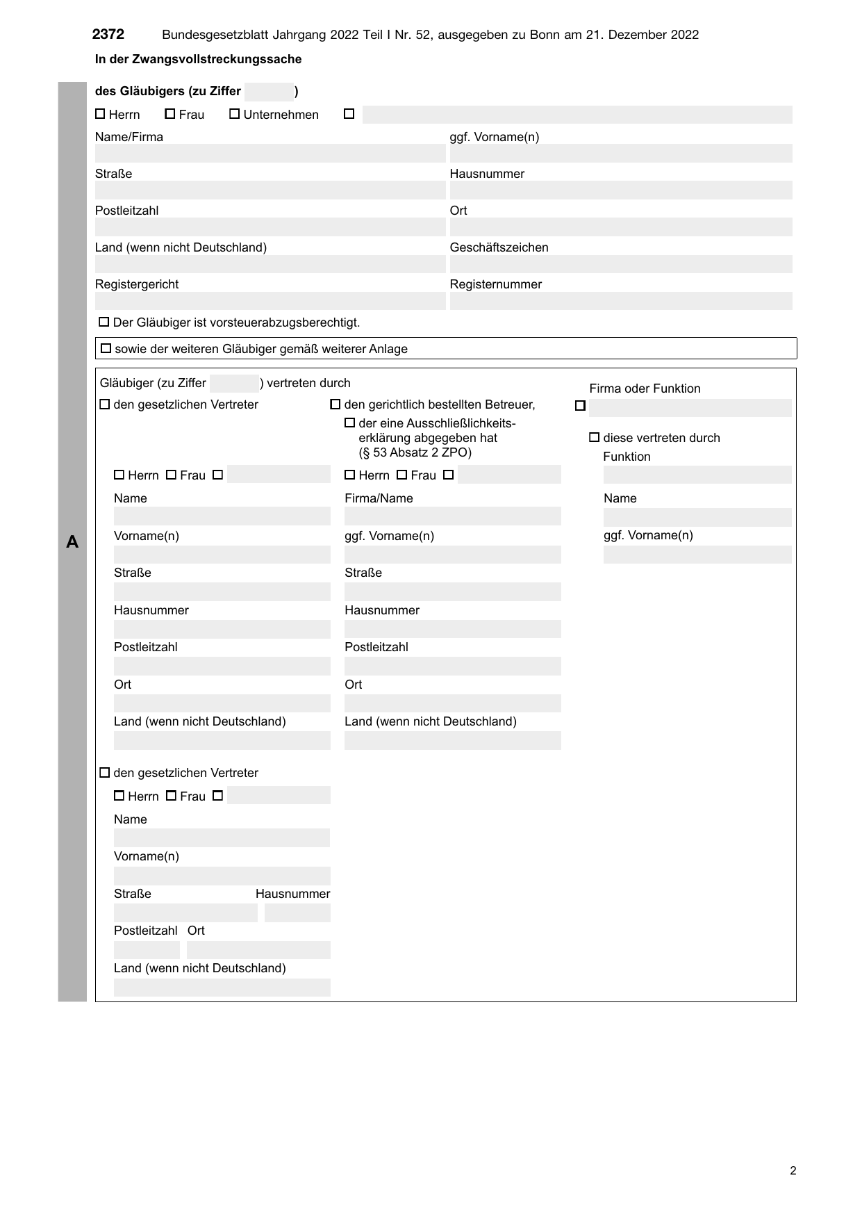 BGBl. 2022, Seite 2372 — Originalseite als Abbildung