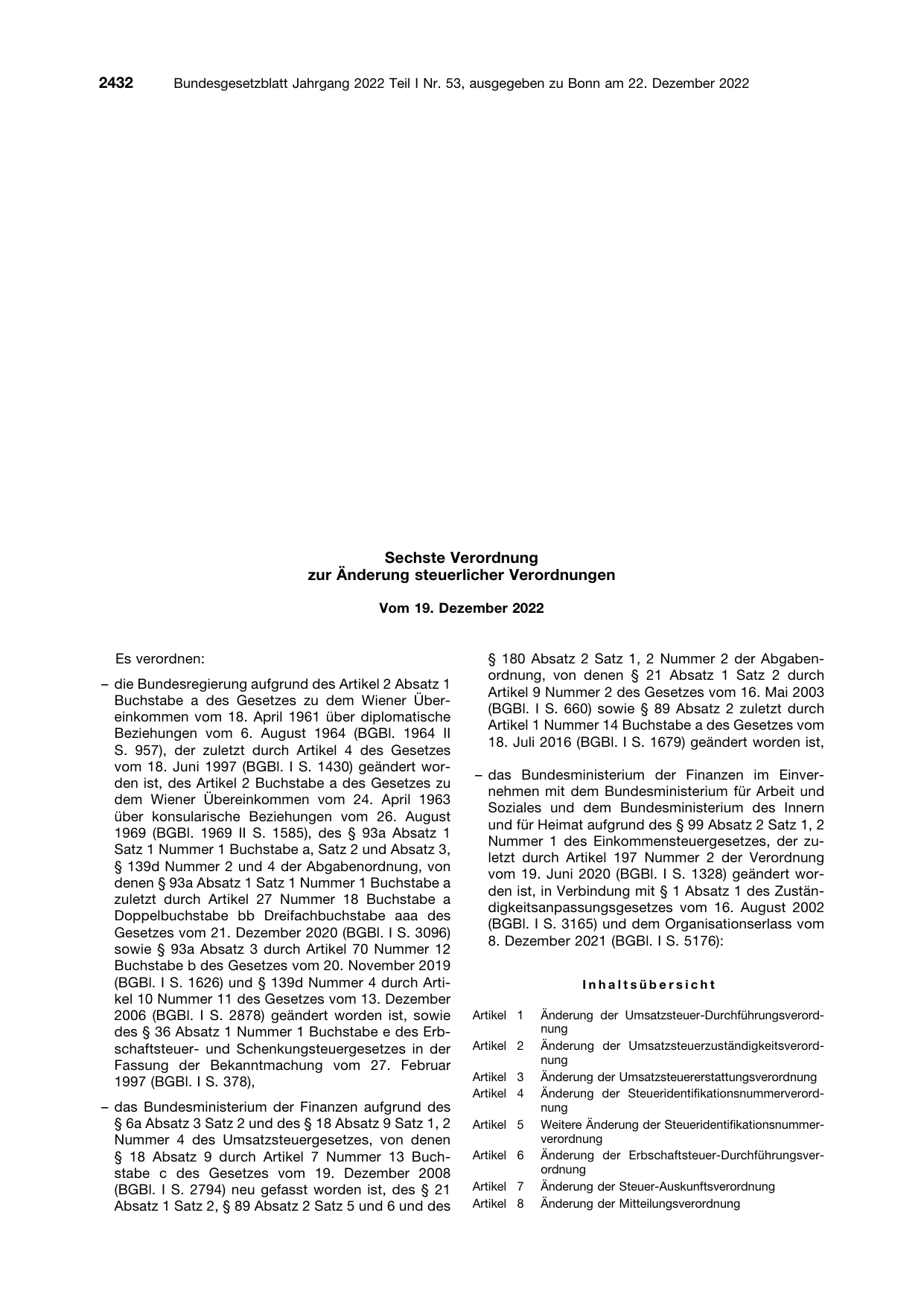 BGBl. 2022, Seite 2432 — Originalseite als Abbildung