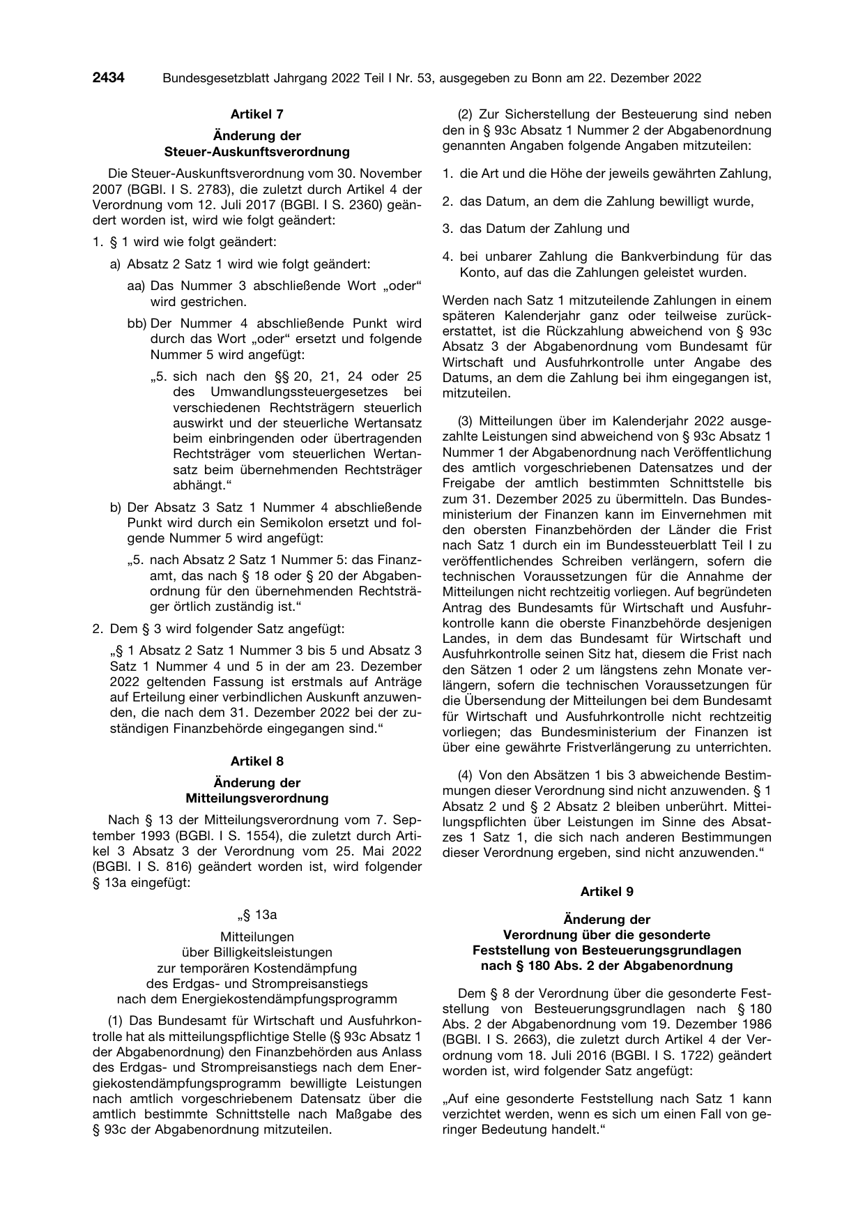 BGBl. 2022, Seite 2434 — Originalseite als Abbildung