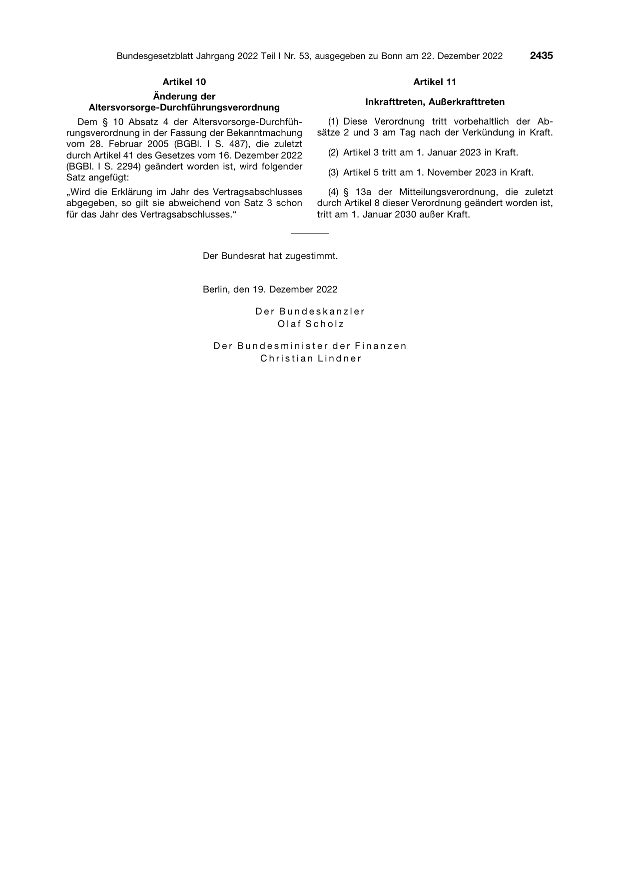 BGBl. 2022, Seite 2435 — Originalseite als Abbildung