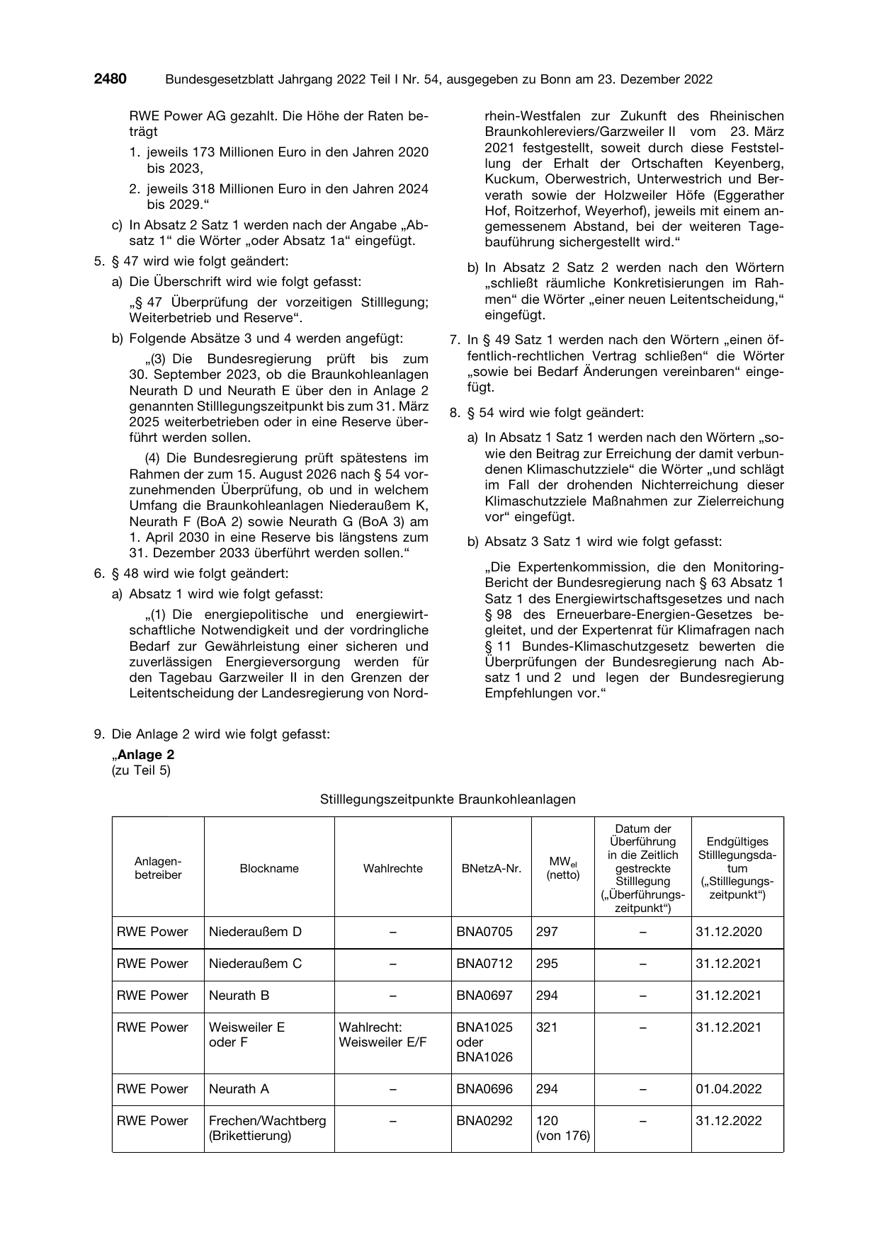BGBl. 2022, Seite 2480 — Originalseite als Abbildung