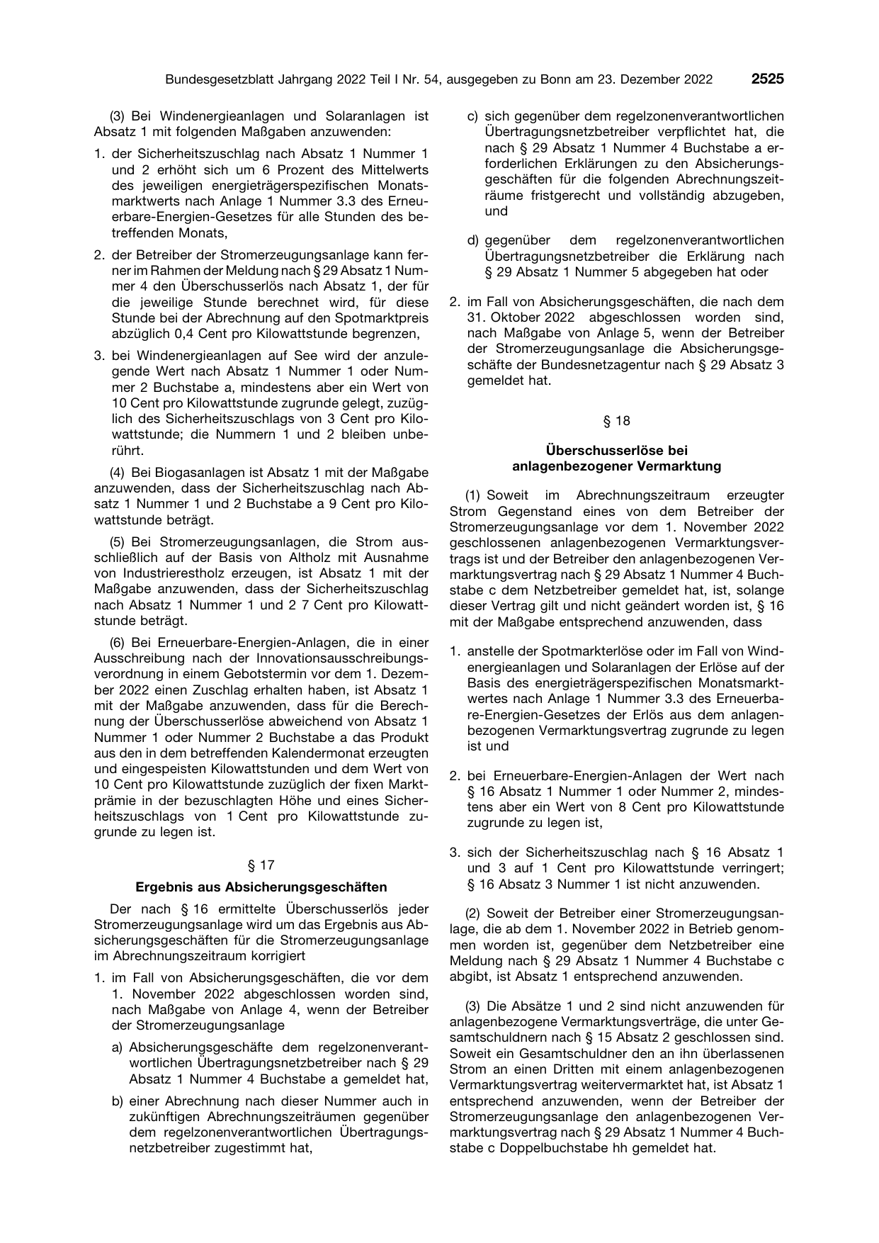 BGBl. 2022, Seite 2525 — Originalseite als Abbildung
