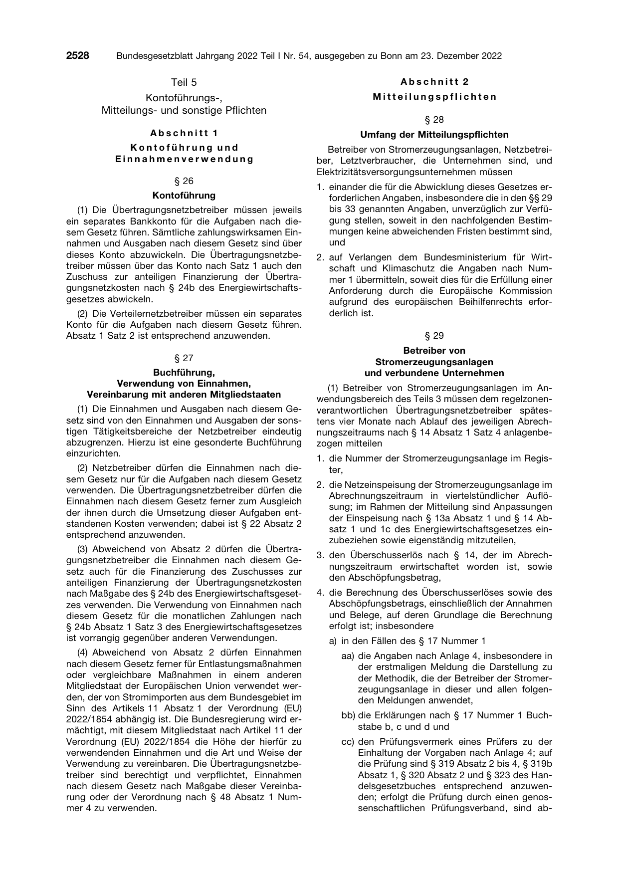 BGBl. 2022, Seite 2528 — Originalseite als Abbildung