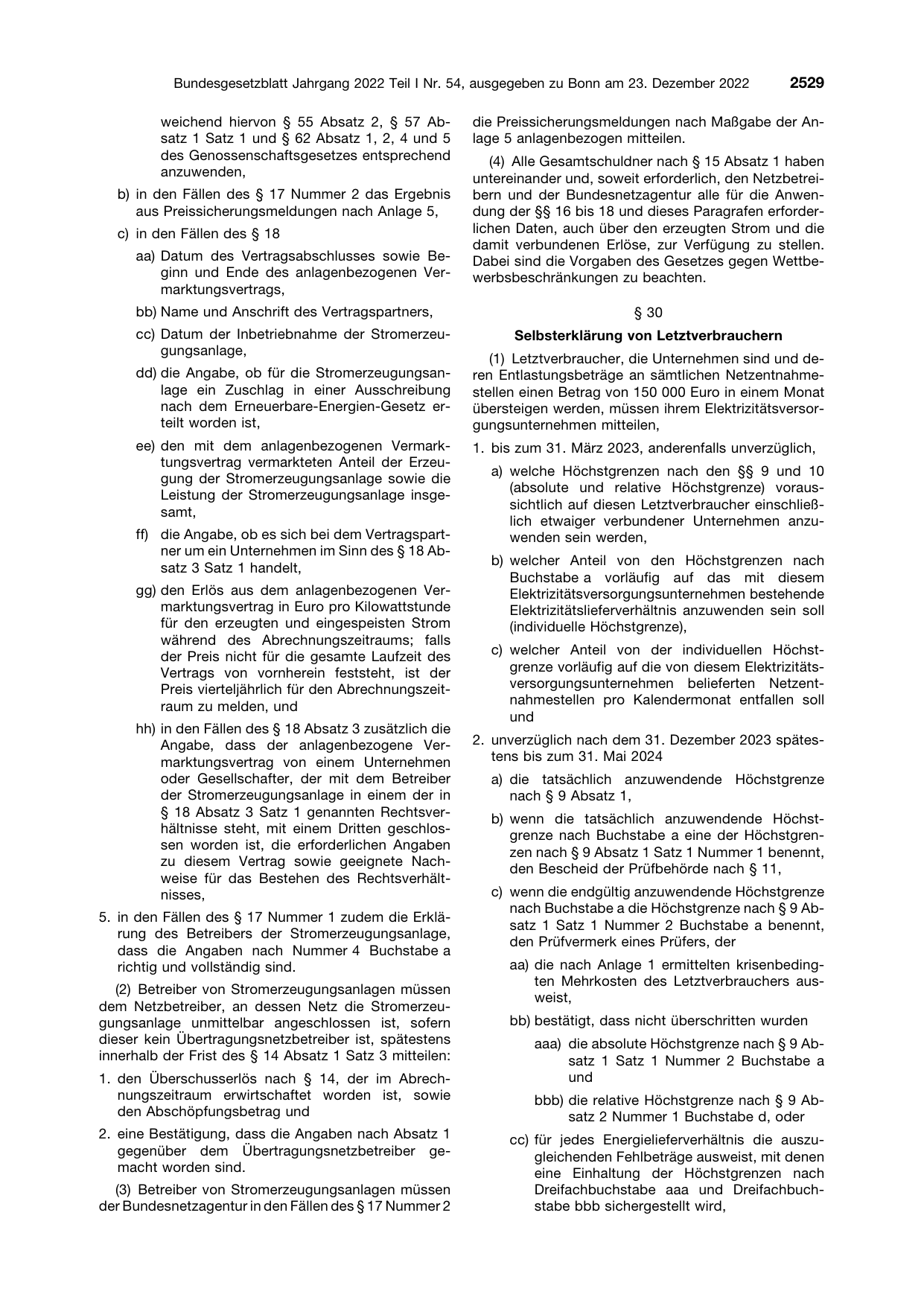 BGBl. 2022, Seite 2529 — Originalseite als Abbildung